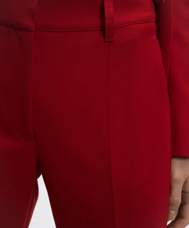 Gabriela Hearst Pantaloni a zampa di lana rossa 1242109W105