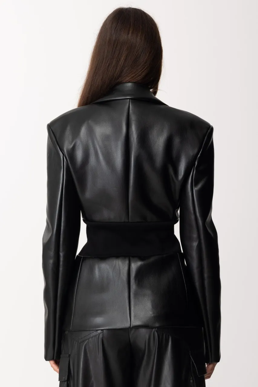 Giacca blazer in similpelle Nero