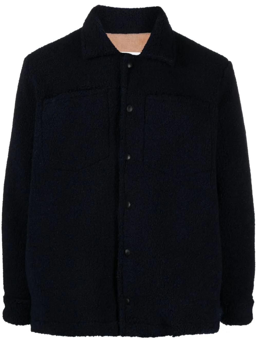 Giacca-camicia boucle in blu - uomo