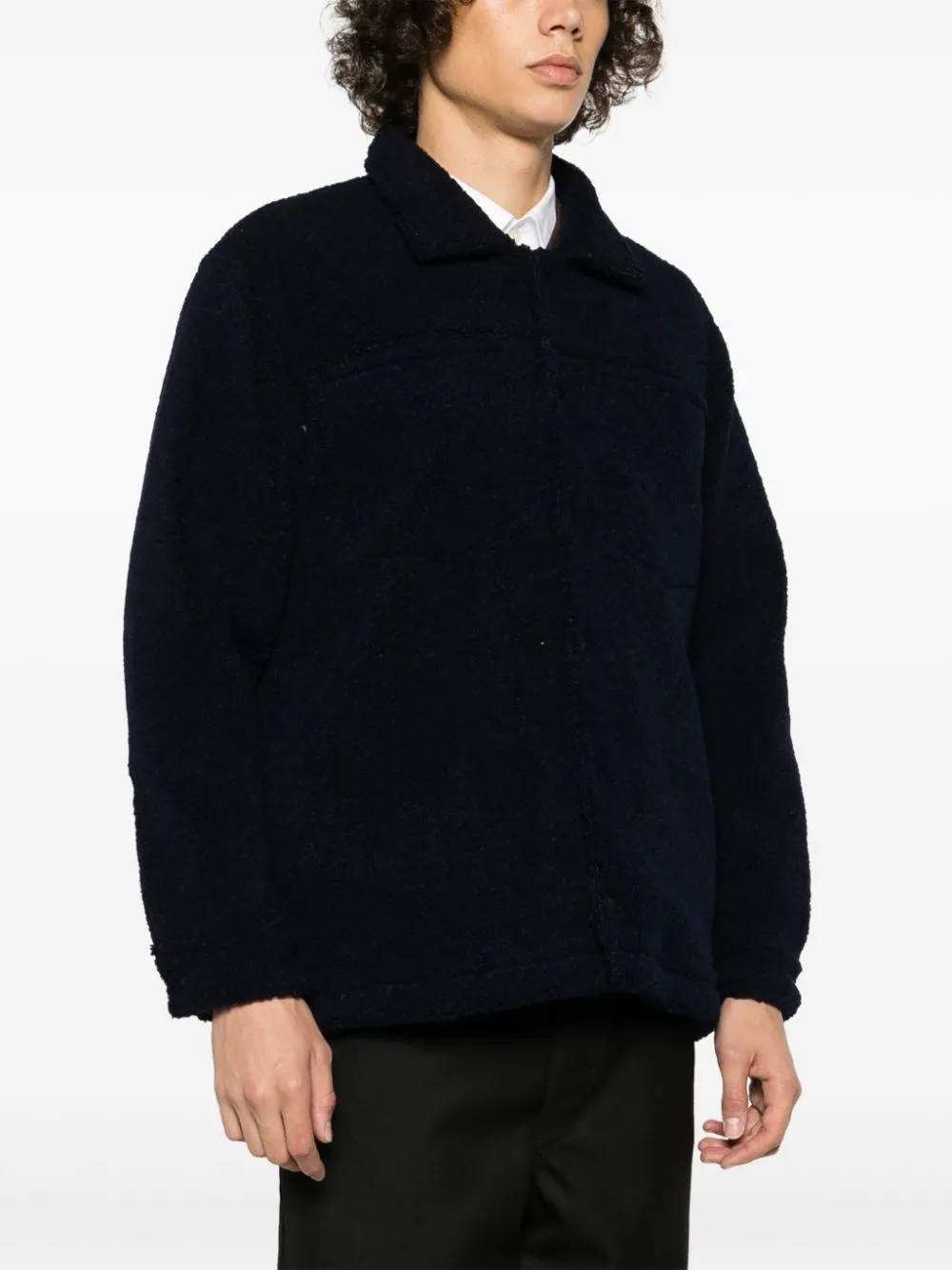 Giacca-camicia boucle in blu - uomo
