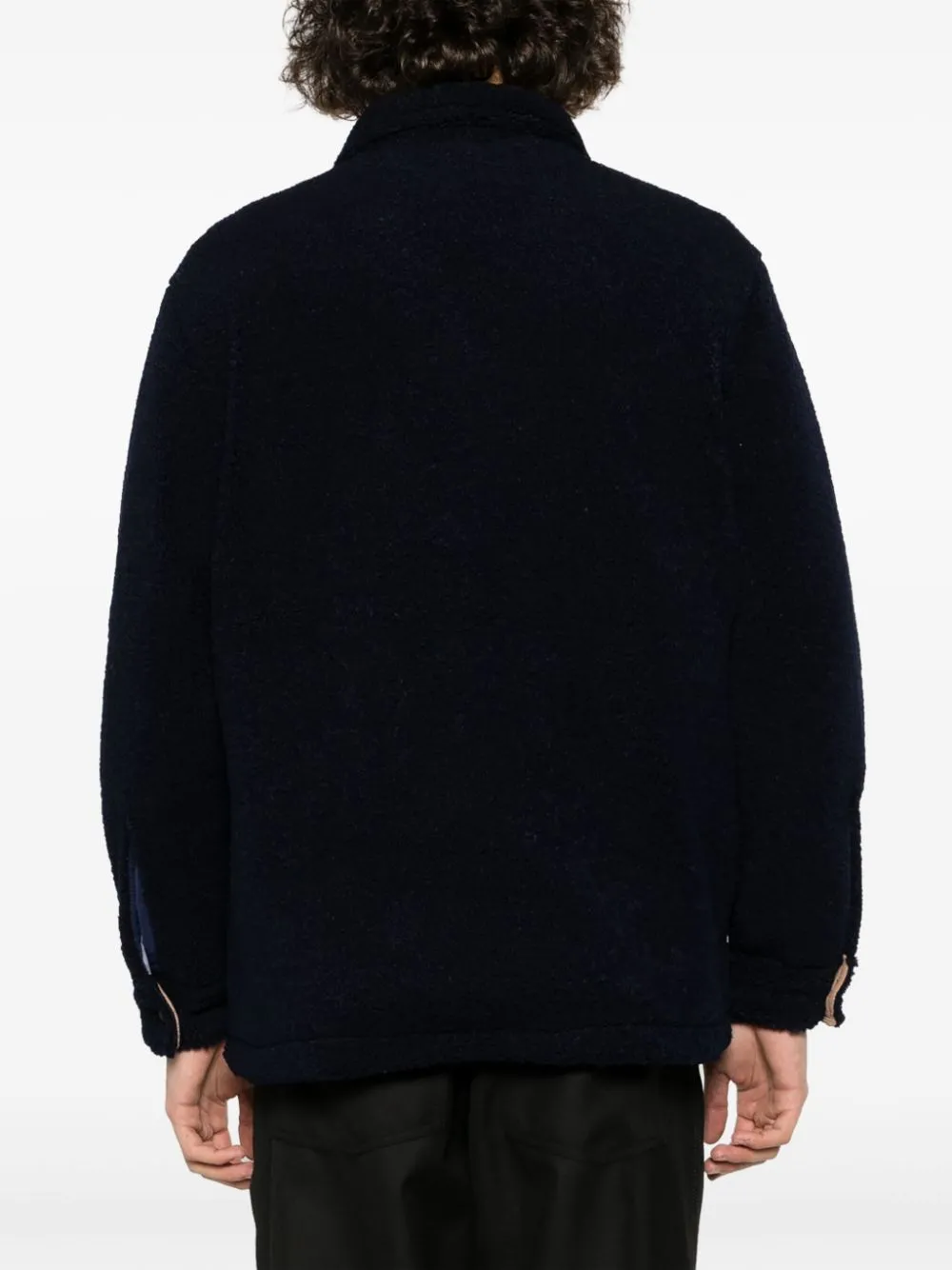 Giacca-camicia boucle in blu - uomo