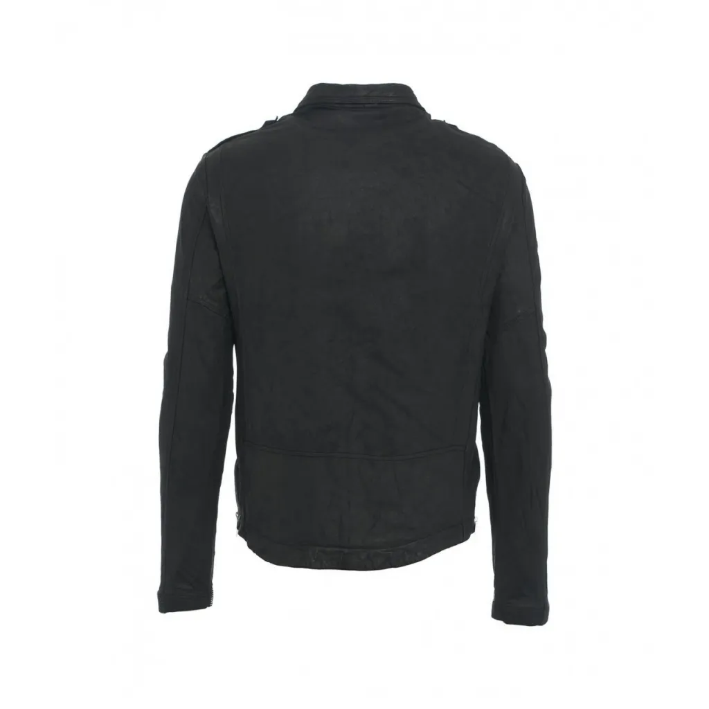 Giacca da motociclista in pelle nero