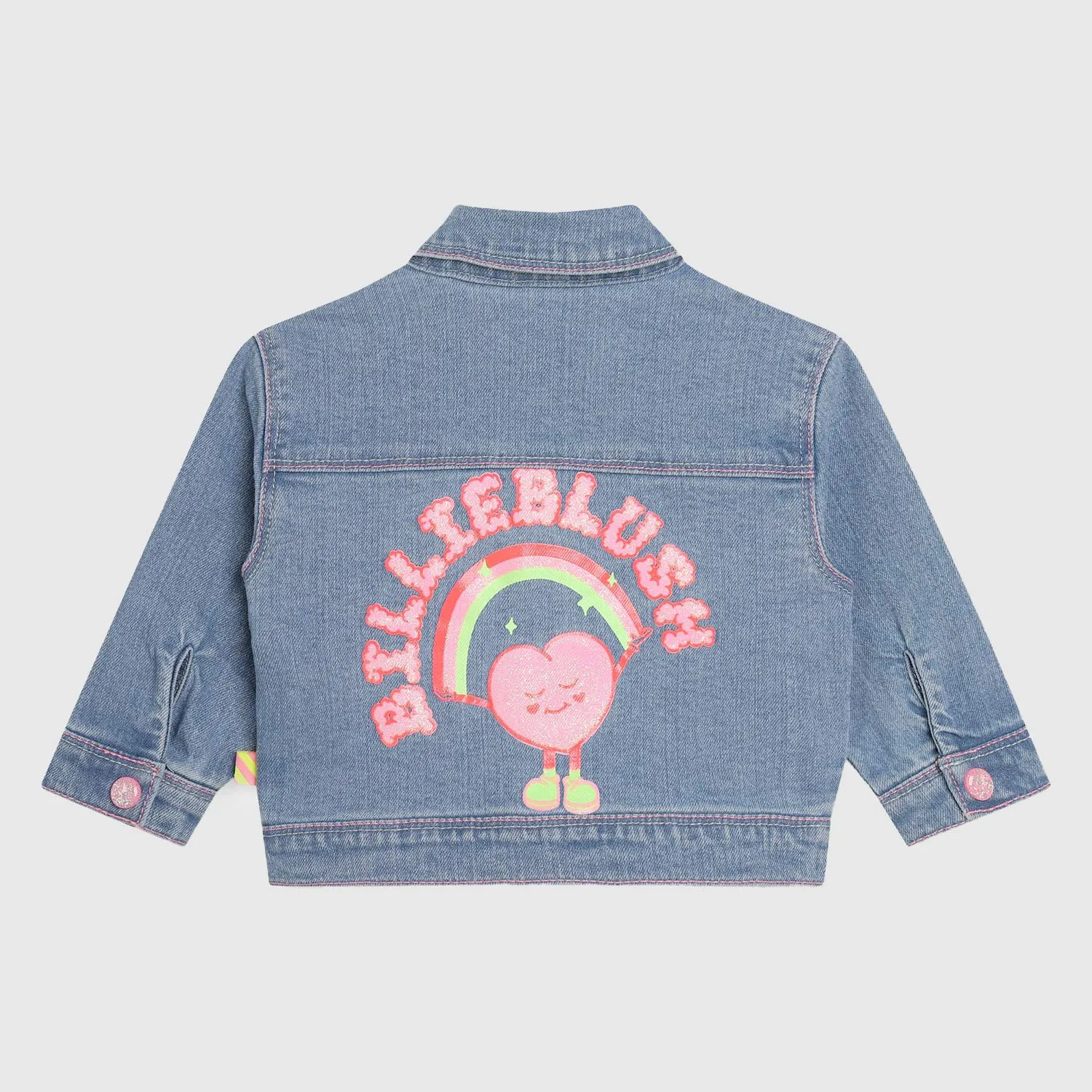 Giacca In Denim Con Dettagli Rosa