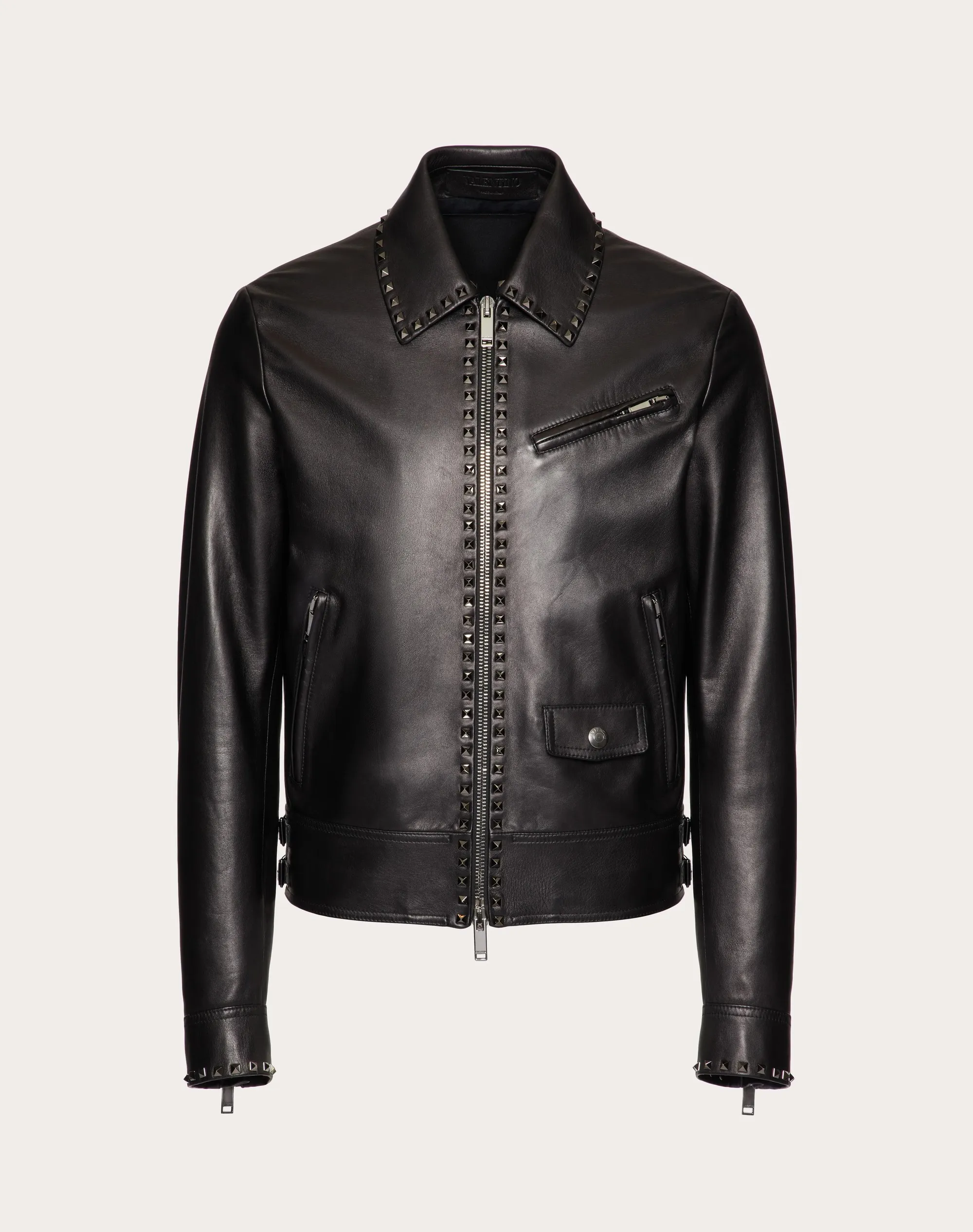 GIACCA IN PELLE CON BORCHIE BLACK UNTITLED