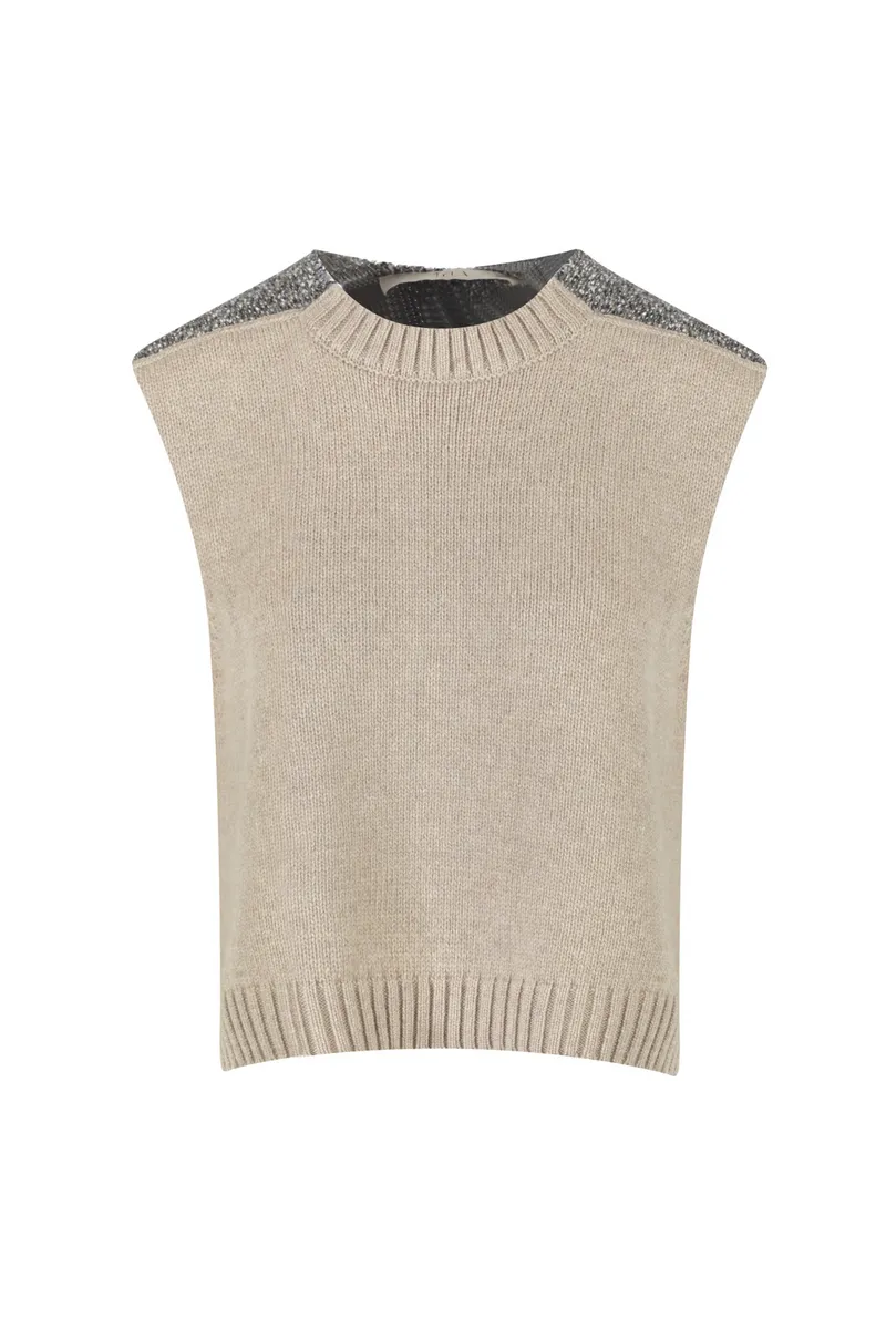 Gilet - 440937 - Beige/Grigio