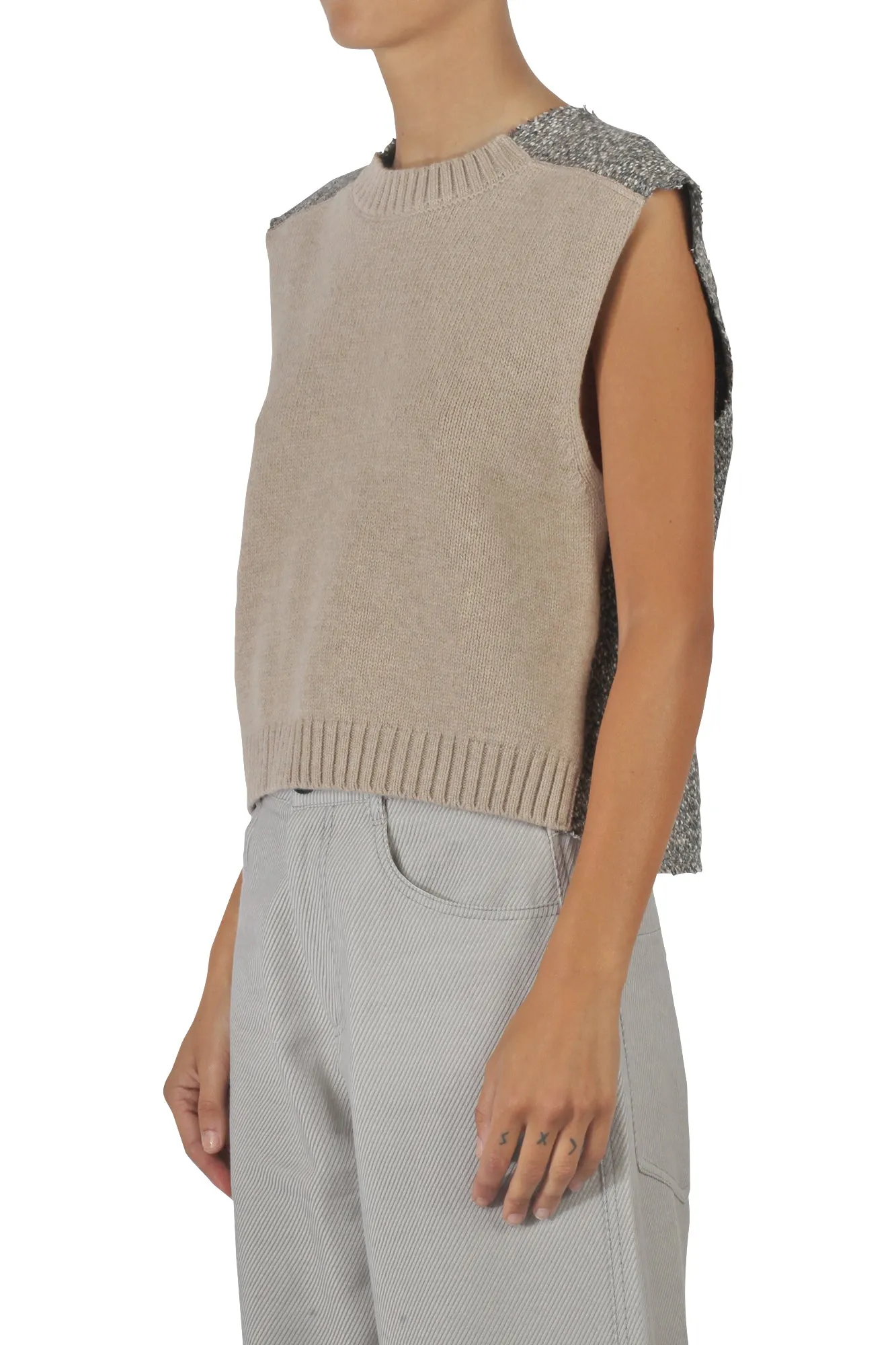 Gilet - 440937 - Beige/Grigio