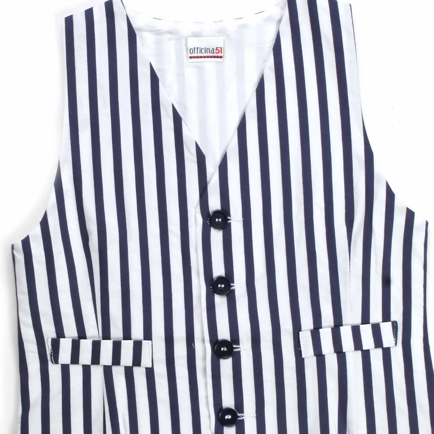 Gilet Bianco E Blu Bambino