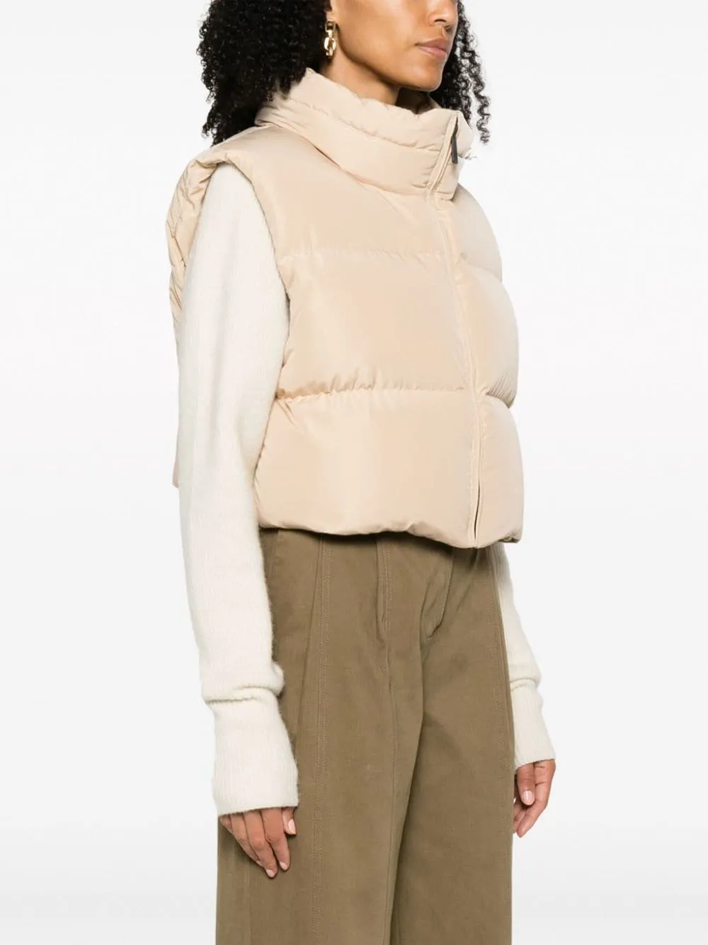 Gilet crop Ramon in beige - donna