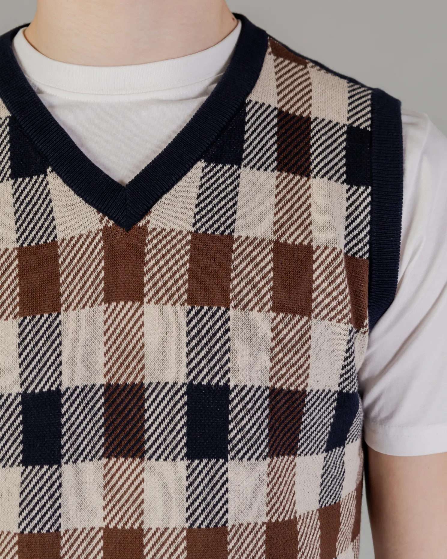 Gilet in maglia Aquascutum ACTIVE MACRO CHECK VEST Blu