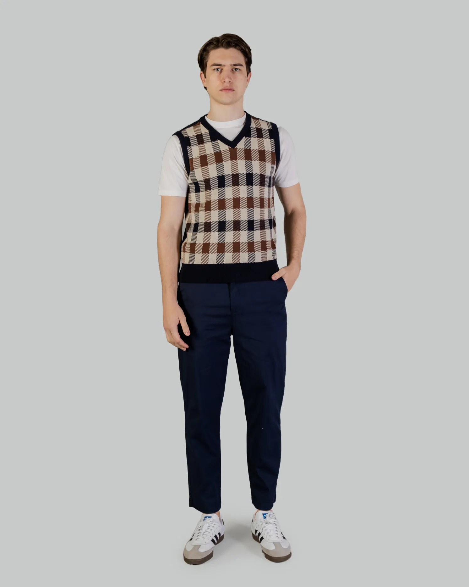 Gilet in maglia Aquascutum ACTIVE MACRO CHECK VEST Blu