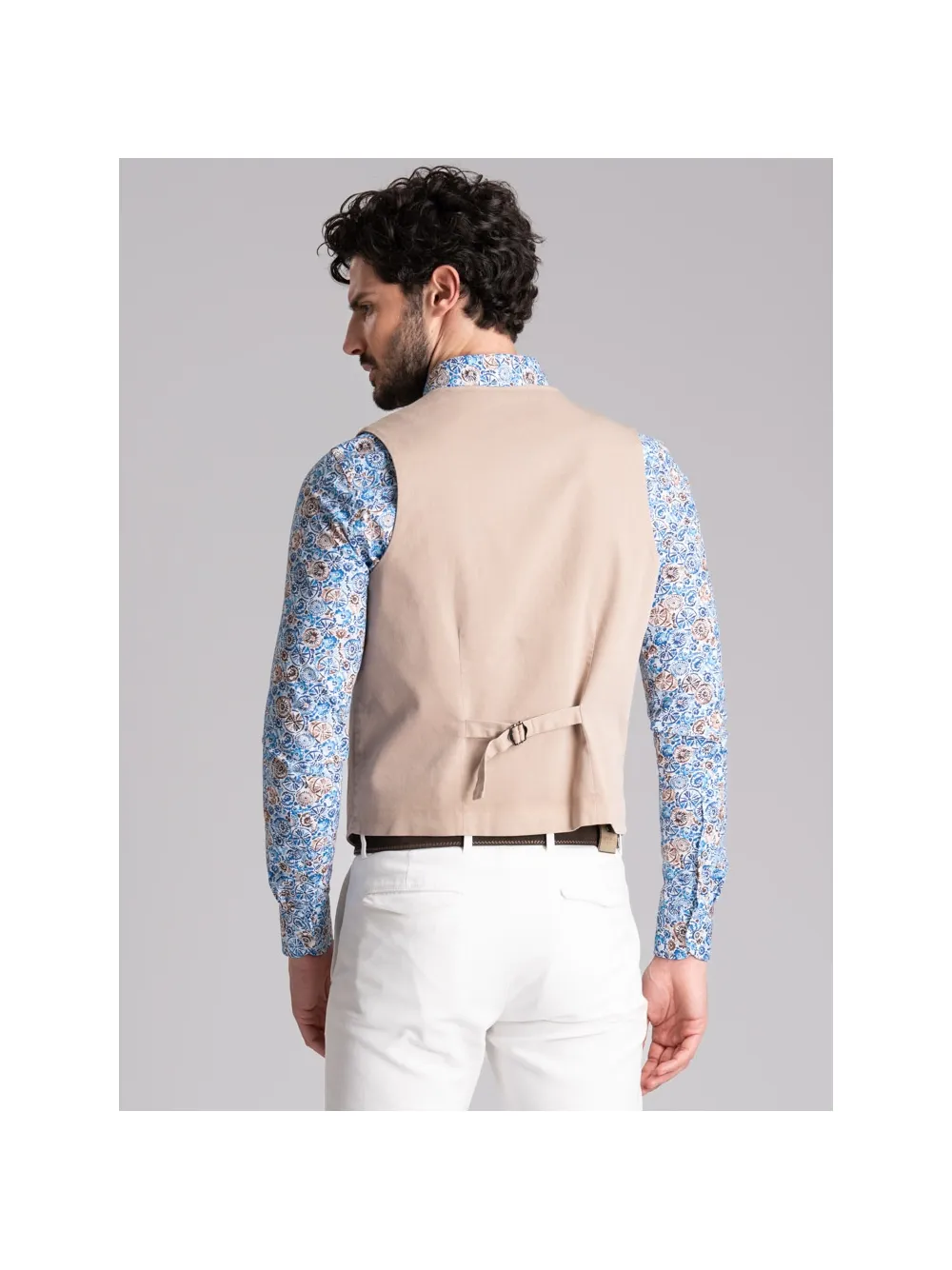 Gilet uomo in tessuto armaturato effetto lavato