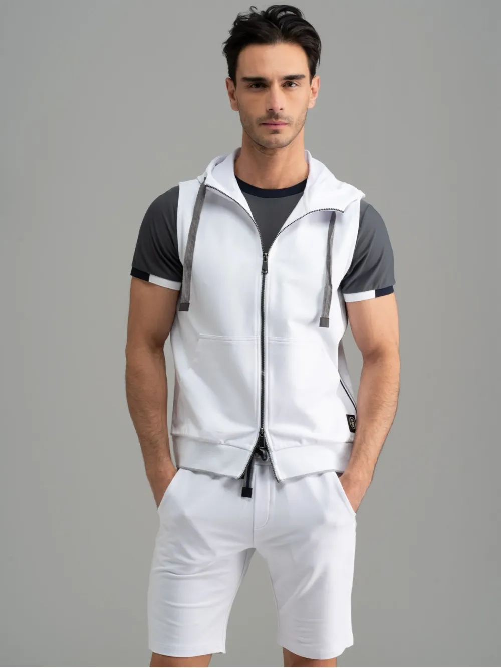 Gilet uomo in tessuto felpa Jersey
