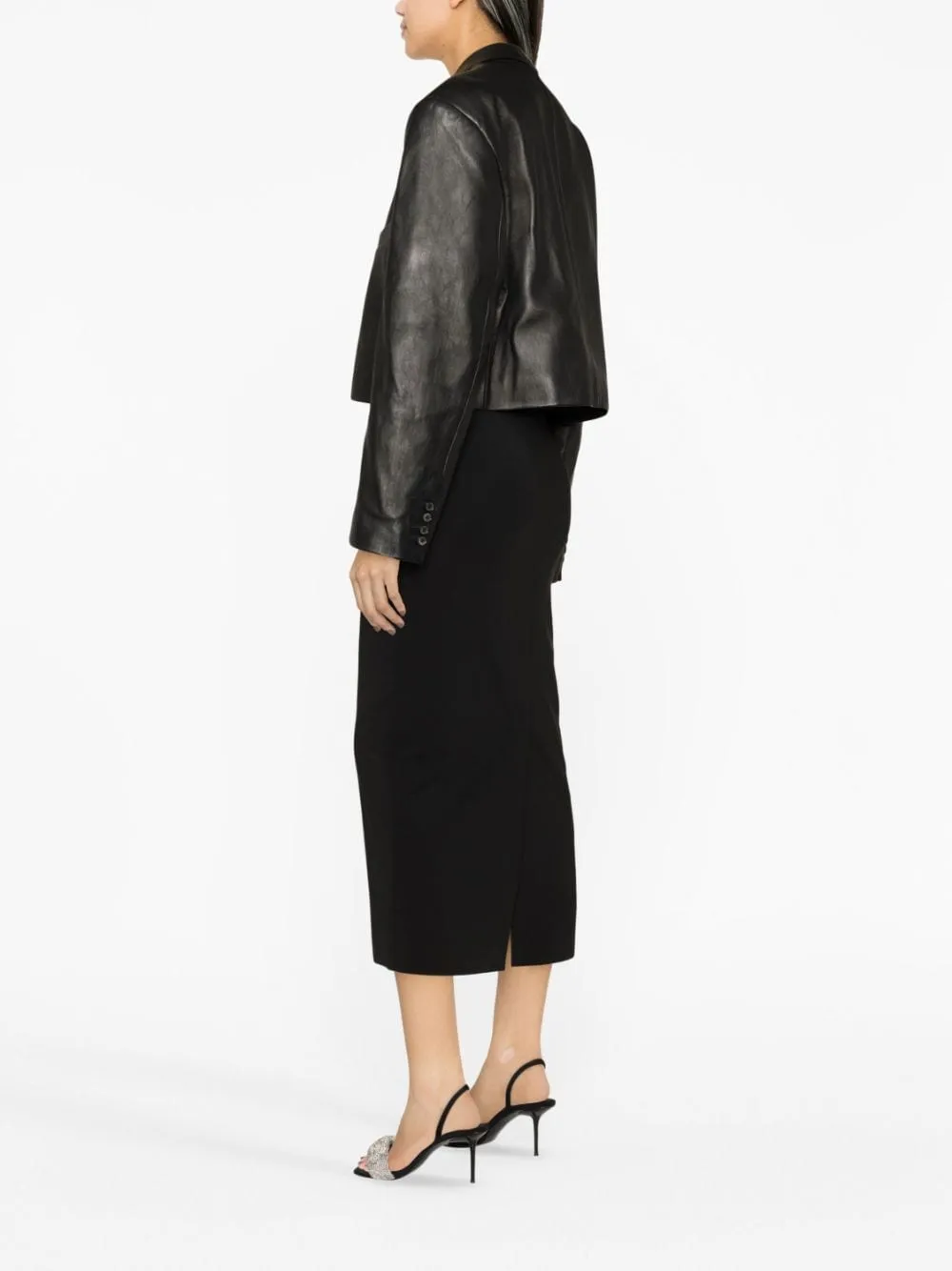Gonna a matita con logo in nero - donna