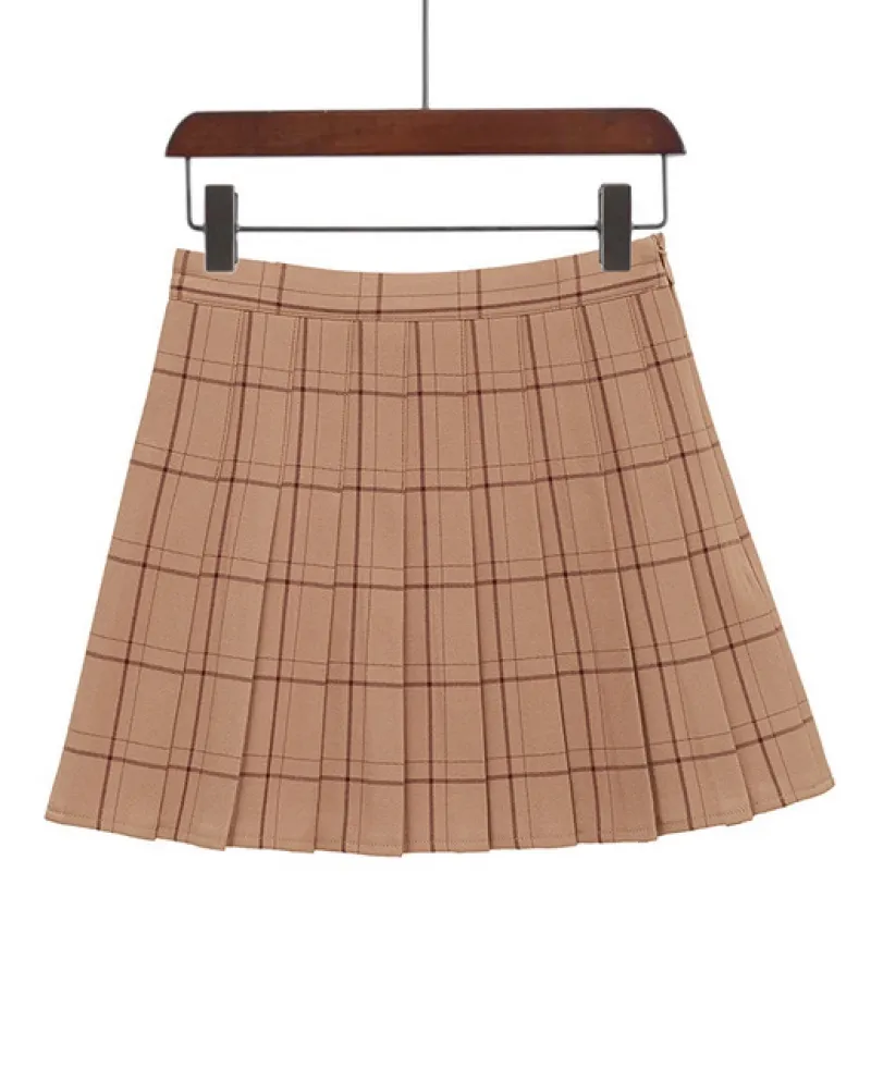 Gonna a pieghe da donna dolce Fashion Plaid A Line Mini vita alta Chic Sk