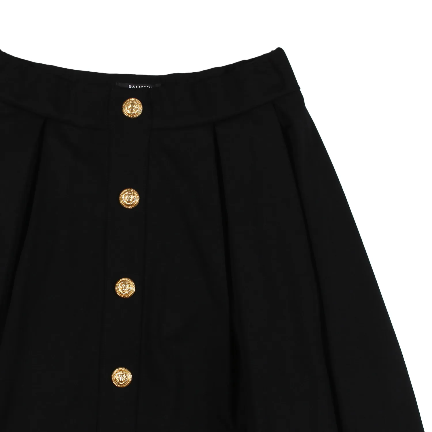 Gonna Balmain Nera Con Bottoni Oro Bambina E Teen