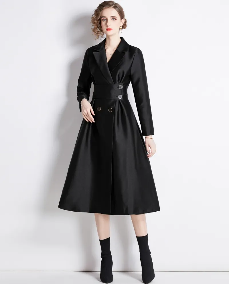 Gonna lunga da donna con colletto elegante e dignitosa