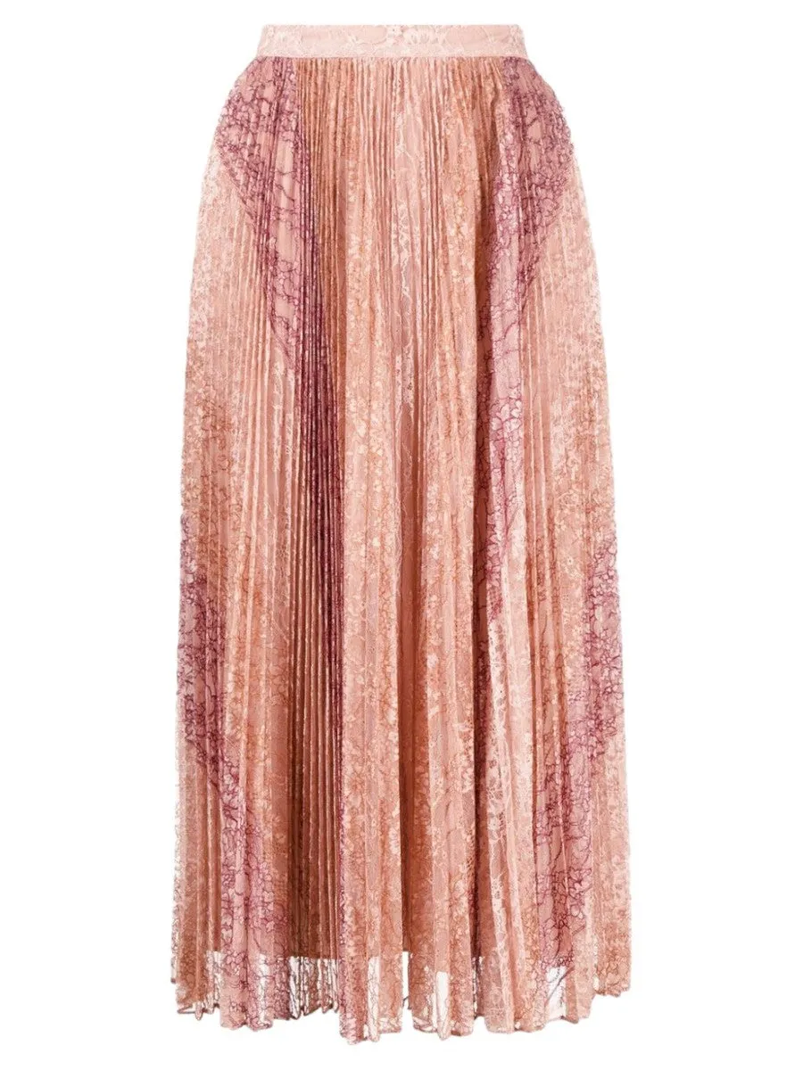 Gonna plissettata con pizzo