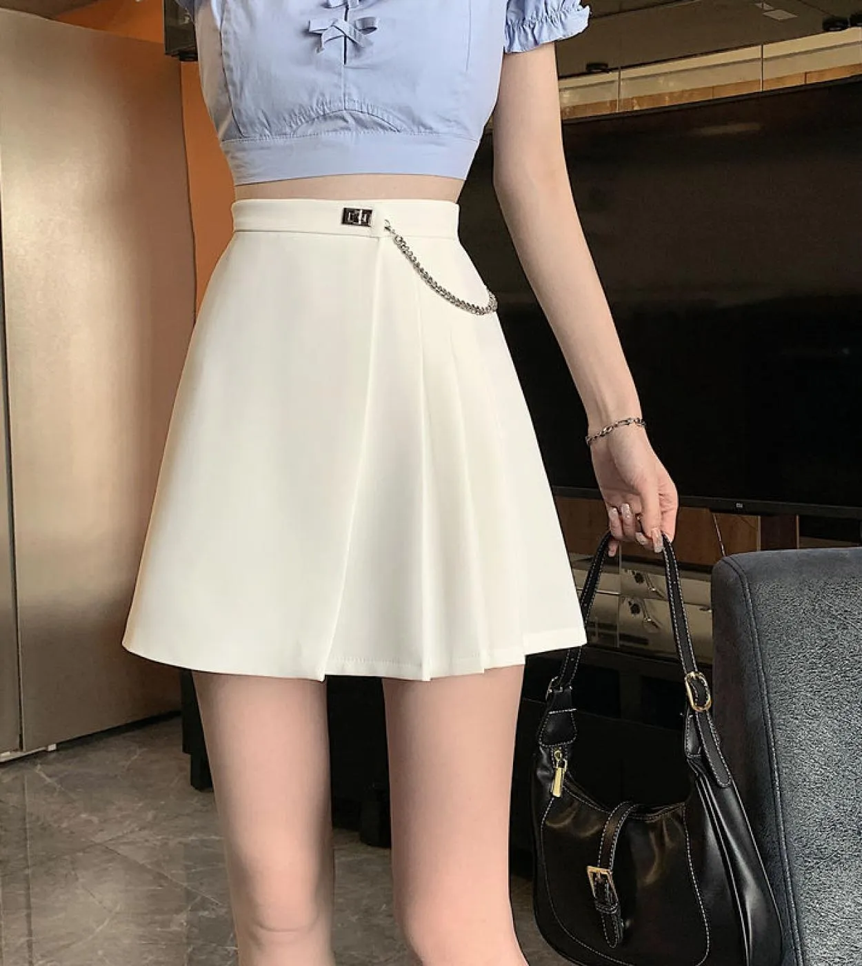 Gotico Punk Gonna Nera Scuro Donne Harajuku  Gonna Vintage Streetwear Mall Goth Vita Alta Clubwear Donne Pieghe Sk