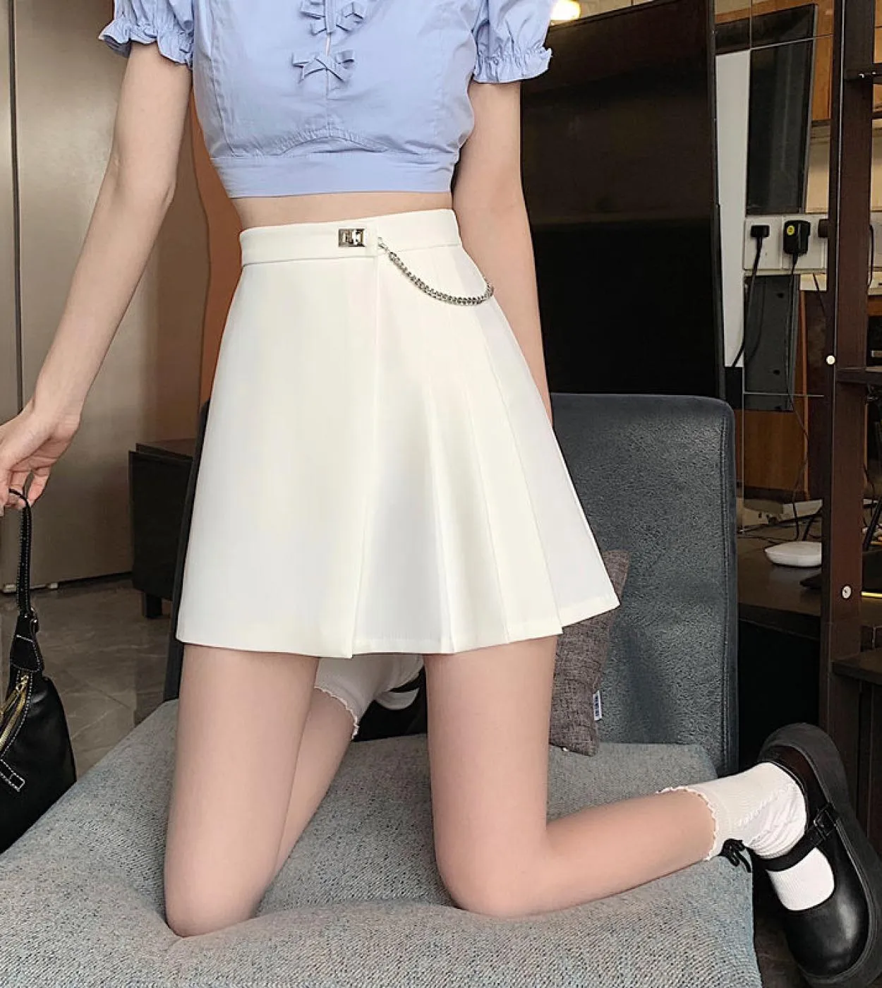 Gotico Punk Gonna Nera Scuro Donne Harajuku  Gonna Vintage Streetwear Mall Goth Vita Alta Clubwear Donne Pieghe Sk