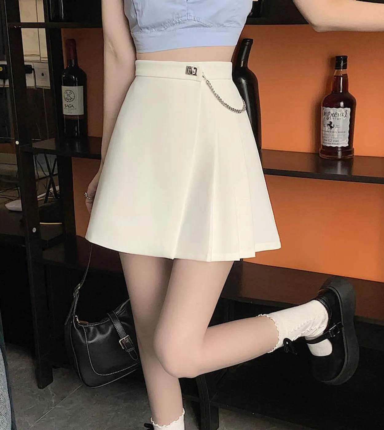 Gotico Punk Gonna Nera Scuro Donne Harajuku  Gonna Vintage Streetwear Mall Goth Vita Alta Clubwear Donne Pieghe Sk