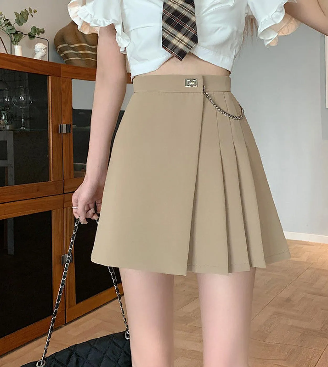 Gotico Punk Gonna Nera Scuro Donne Harajuku  Gonna Vintage Streetwear Mall Goth Vita Alta Clubwear Donne Pieghe Sk