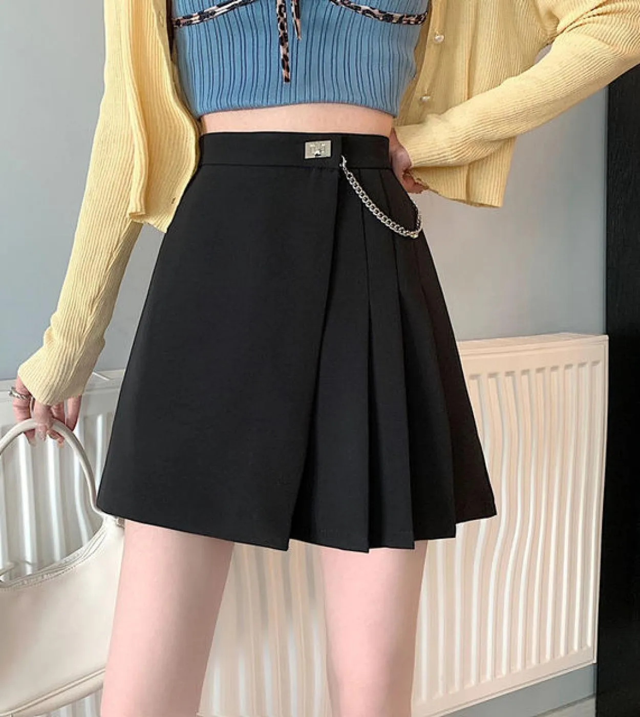 Gotico Punk Gonna Nera Scuro Donne Harajuku  Gonna Vintage Streetwear Mall Goth Vita Alta Clubwear Donne Pieghe Sk