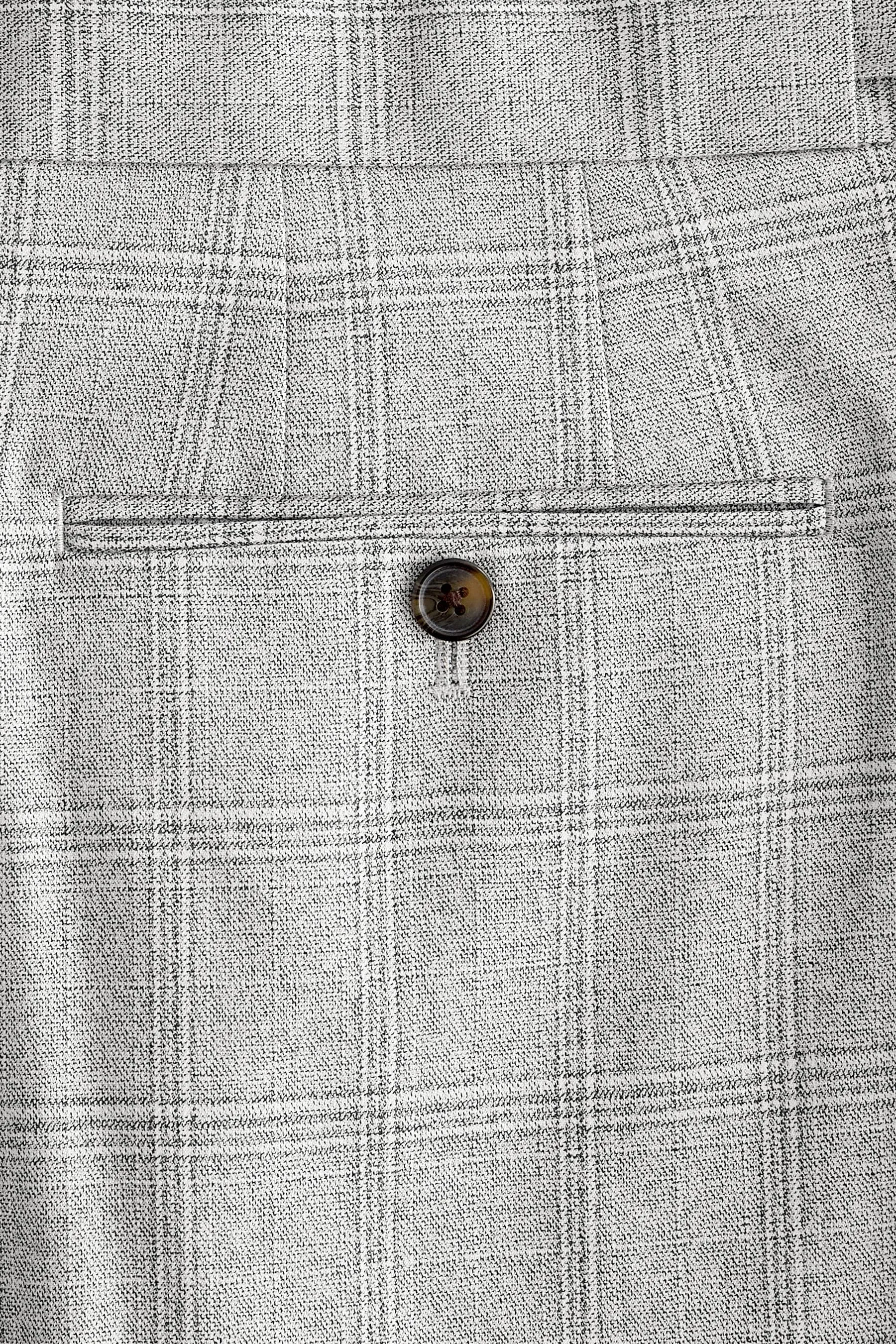 Grigio a quadri  - Pantaloni con regolabile laterale e bottoni