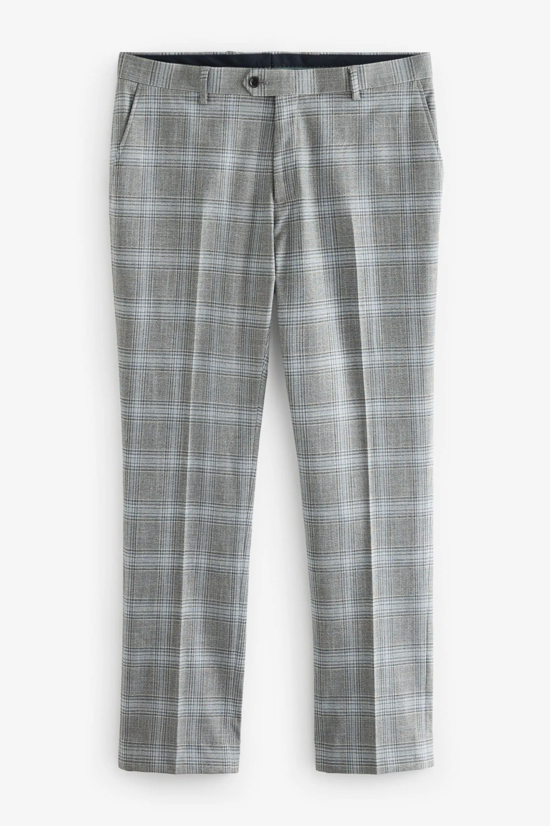 Grigio chiaro  - Vestibilità attillata / Slim A quadri Pantaloni da completo