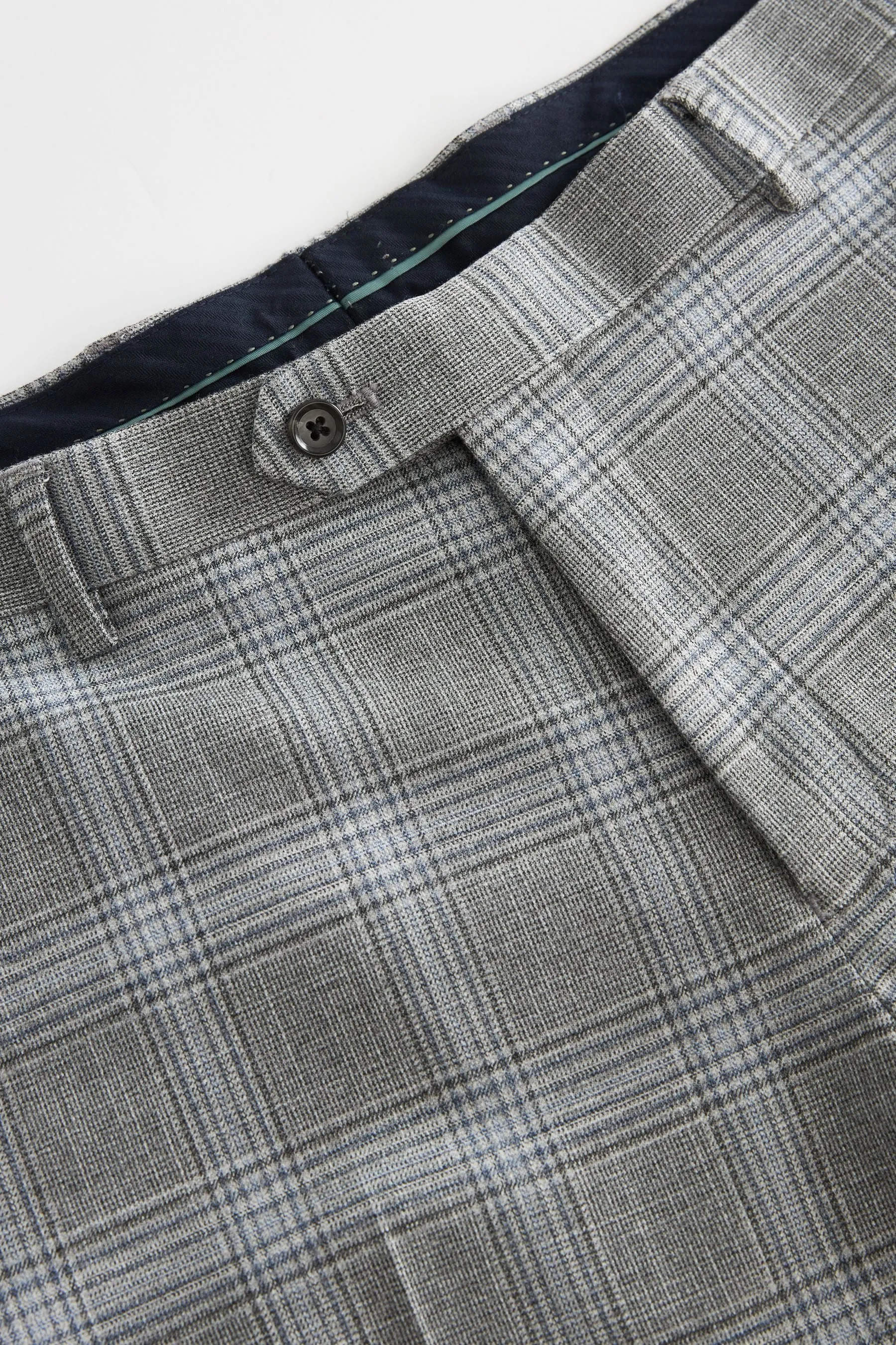 Grigio chiaro  - Vestibilità attillata / Slim A quadri Pantaloni da completo