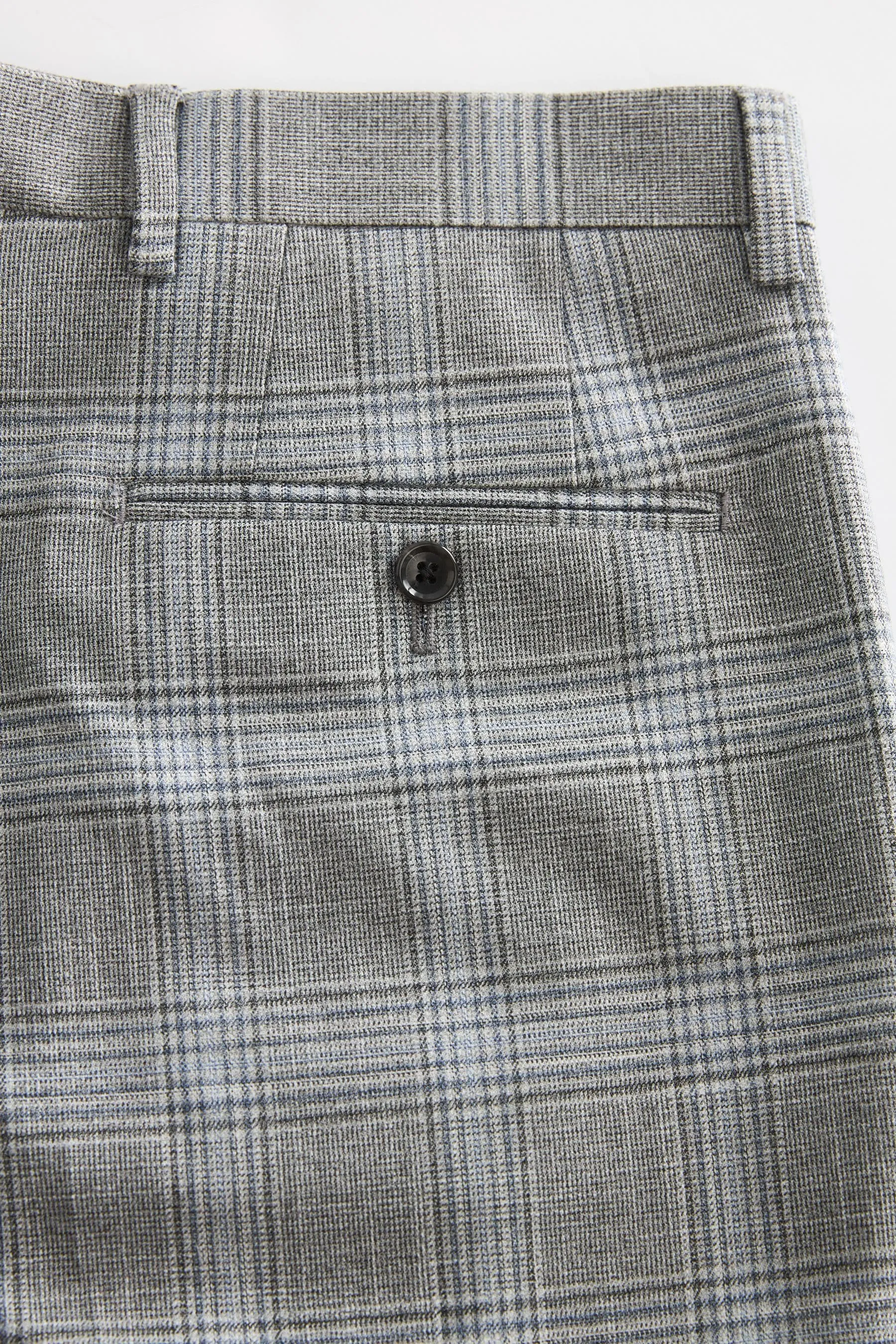 Grigio chiaro  - Vestibilità attillata / Slim A quadri Pantaloni da completo