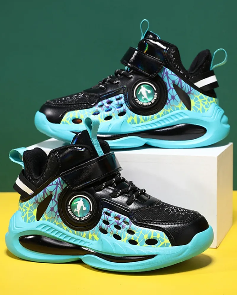 Gthmb Boys Sneakers Scarpe da basket per bambini in pelle con suola spessa di alta qualità Scarpe sportive per bambini Boy Baske