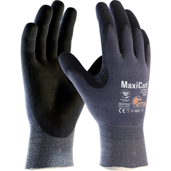 Guanti antitaglio ATG MaxiCut, Tg. 8, in HPPE/nylon/vetro, col. Blu