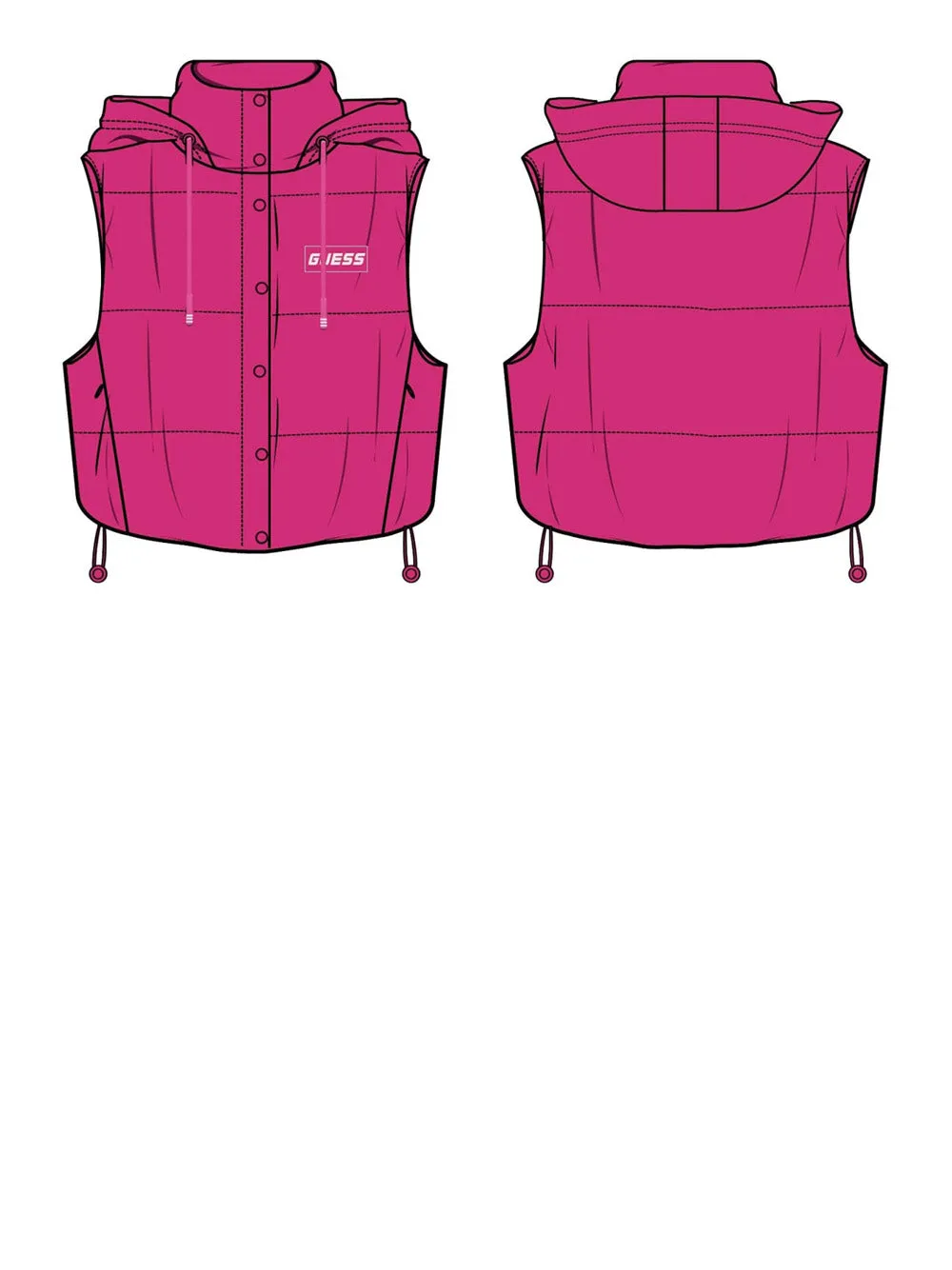 GUESS Piumino Smanicato Donna - Rosa modello V4RL02WFYE2