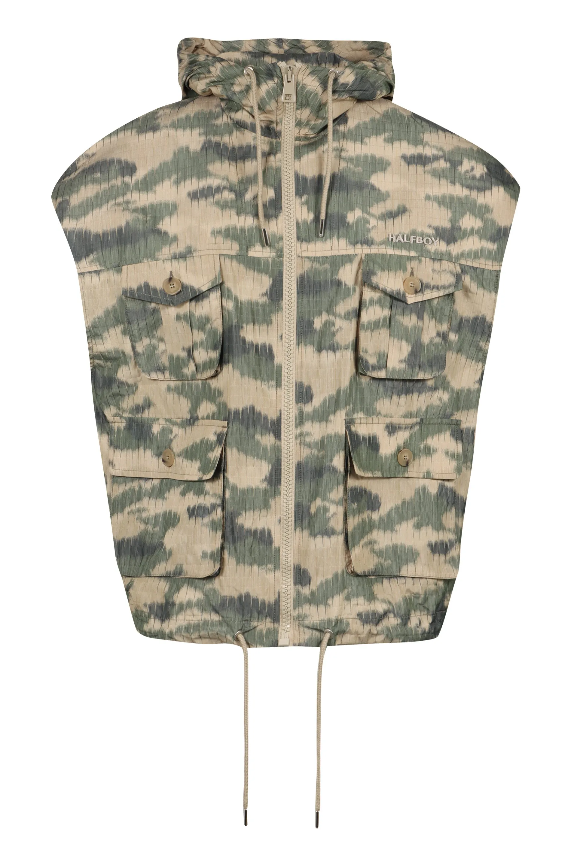Halfboy Gilet in nylon con cappuccio