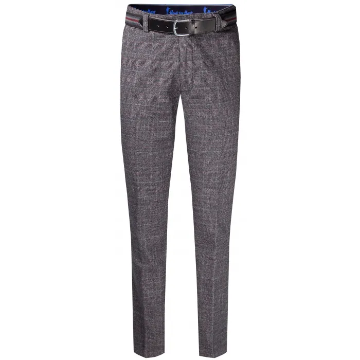 Henk ter Horst pantaloni a quadri slim fit in cotone grigio scuro