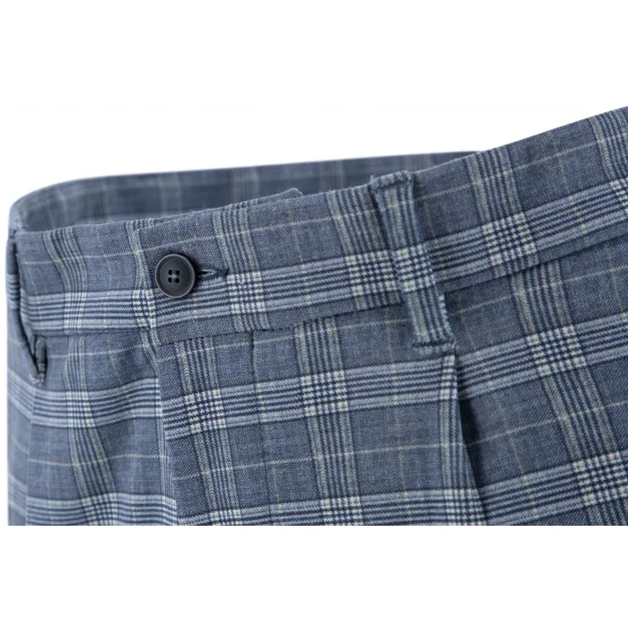Henk ter Horst Pantaloni con motivo a quadri Blu