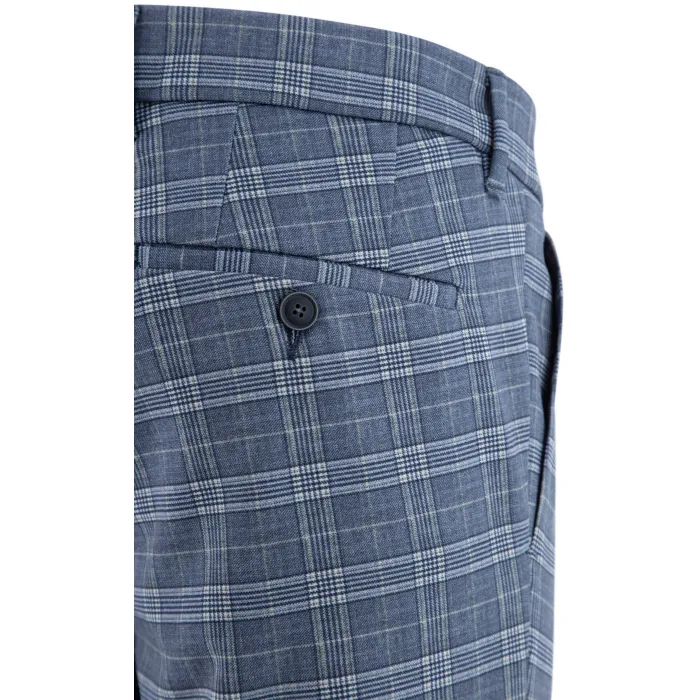 Henk ter Horst Pantaloni con motivo a quadri Blu