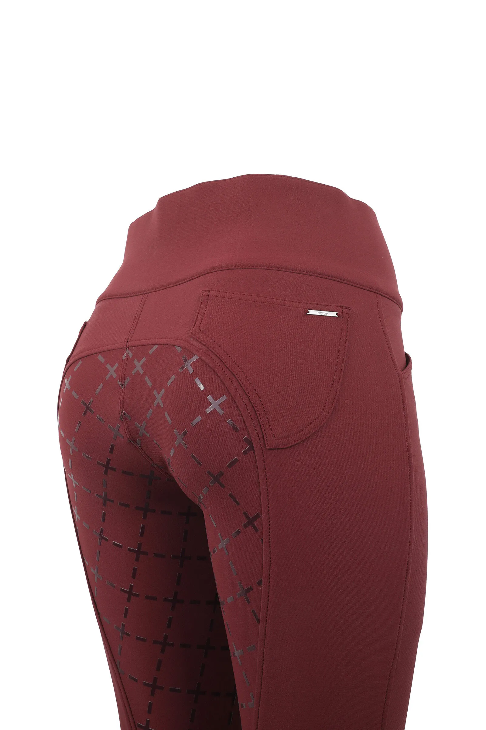 Horze Desiree Pantaloni da equitazione in silicone FS a vita alta donna