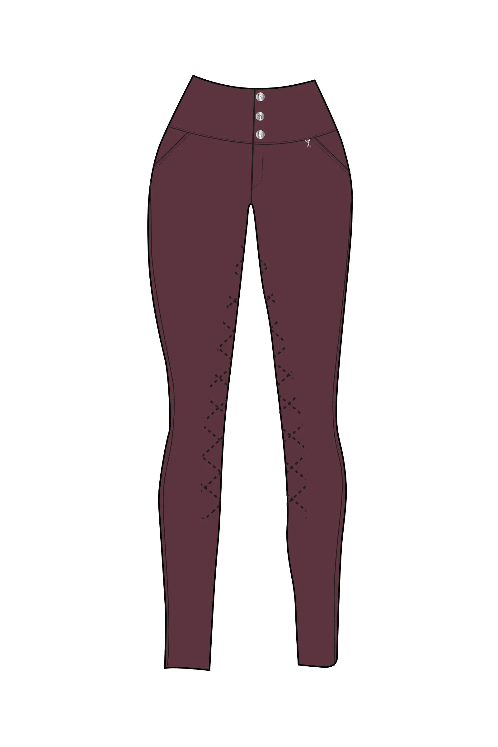 Horze Desiree Pantaloni da equitazione in silicone FS a vita alta donna