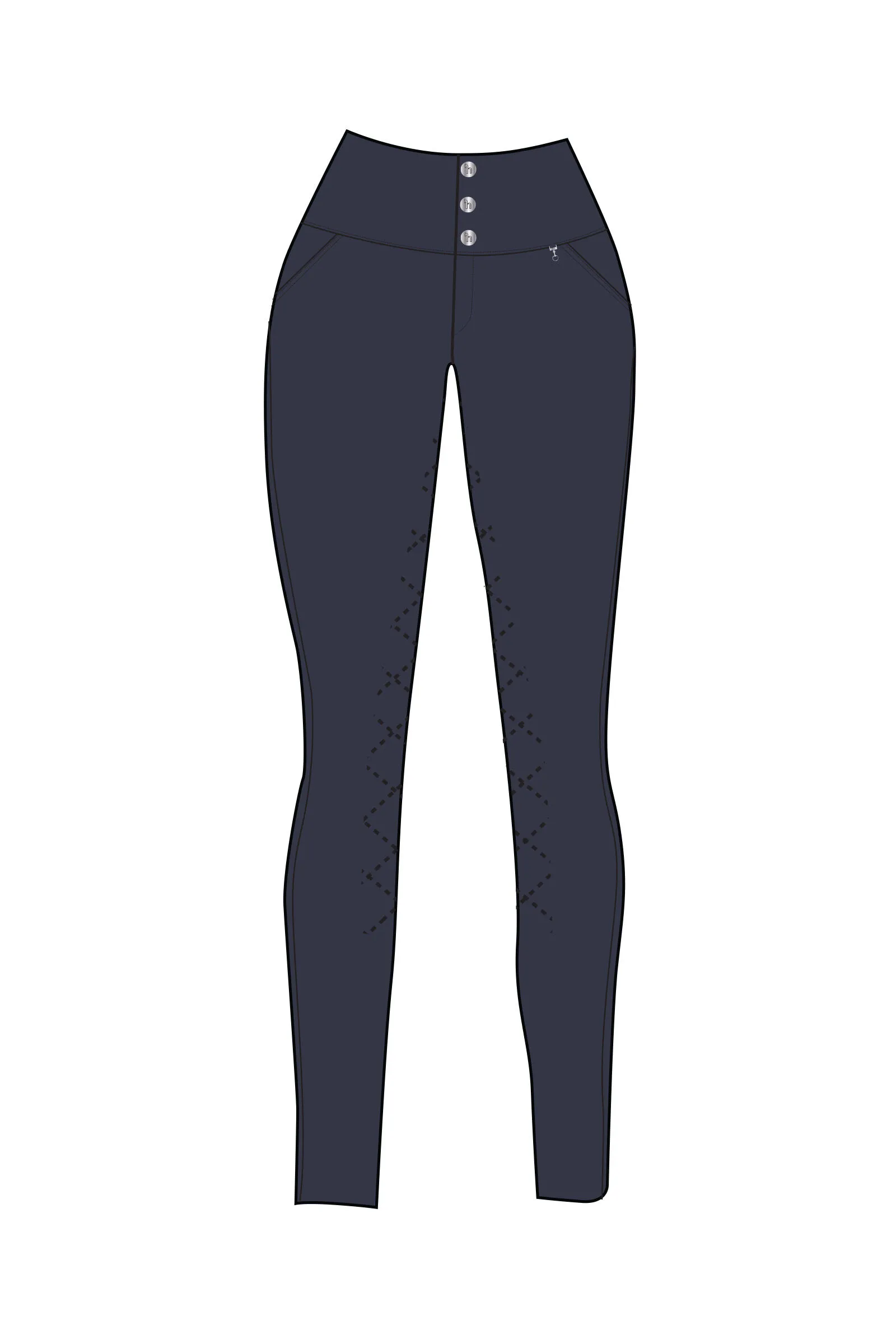 Horze Desiree Pantaloni da equitazione in silicone FS a vita alta donna