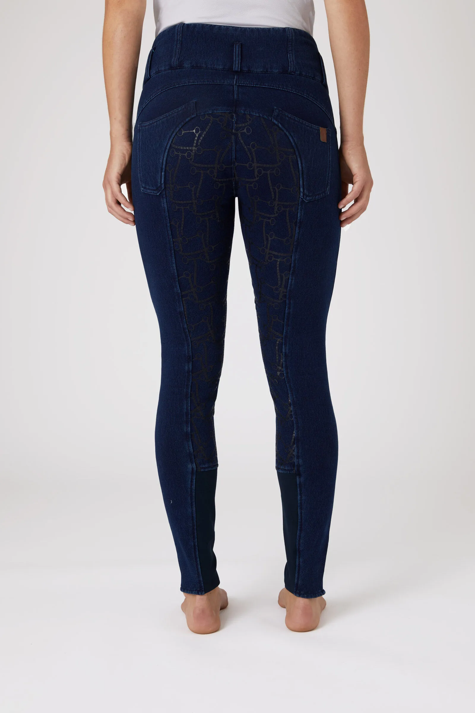 Horze Kacy Pantaloni da equitazione in thermo denim con full seat da donna