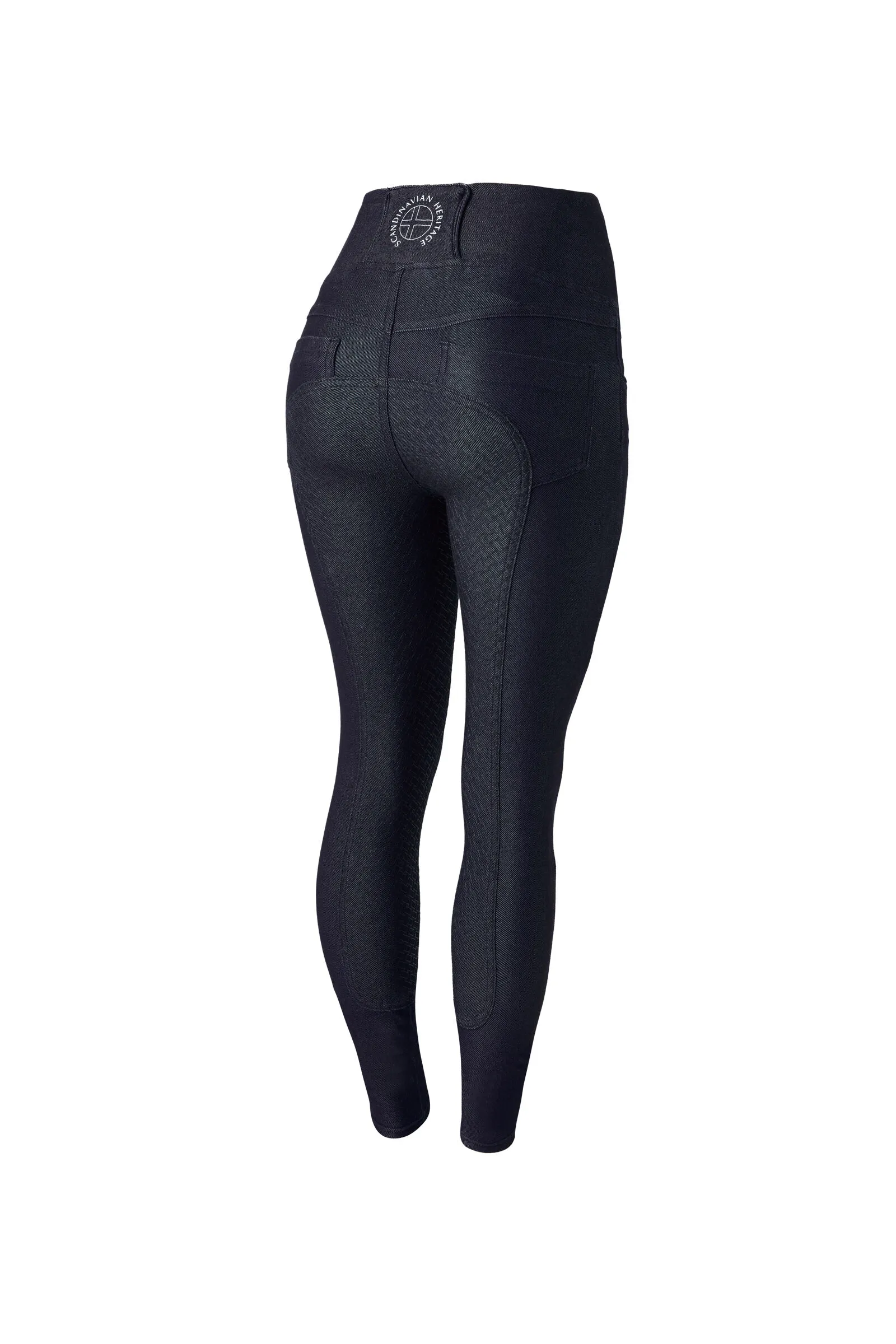 Horze Katia Leggins da equitazione stile denim con full seat da donna