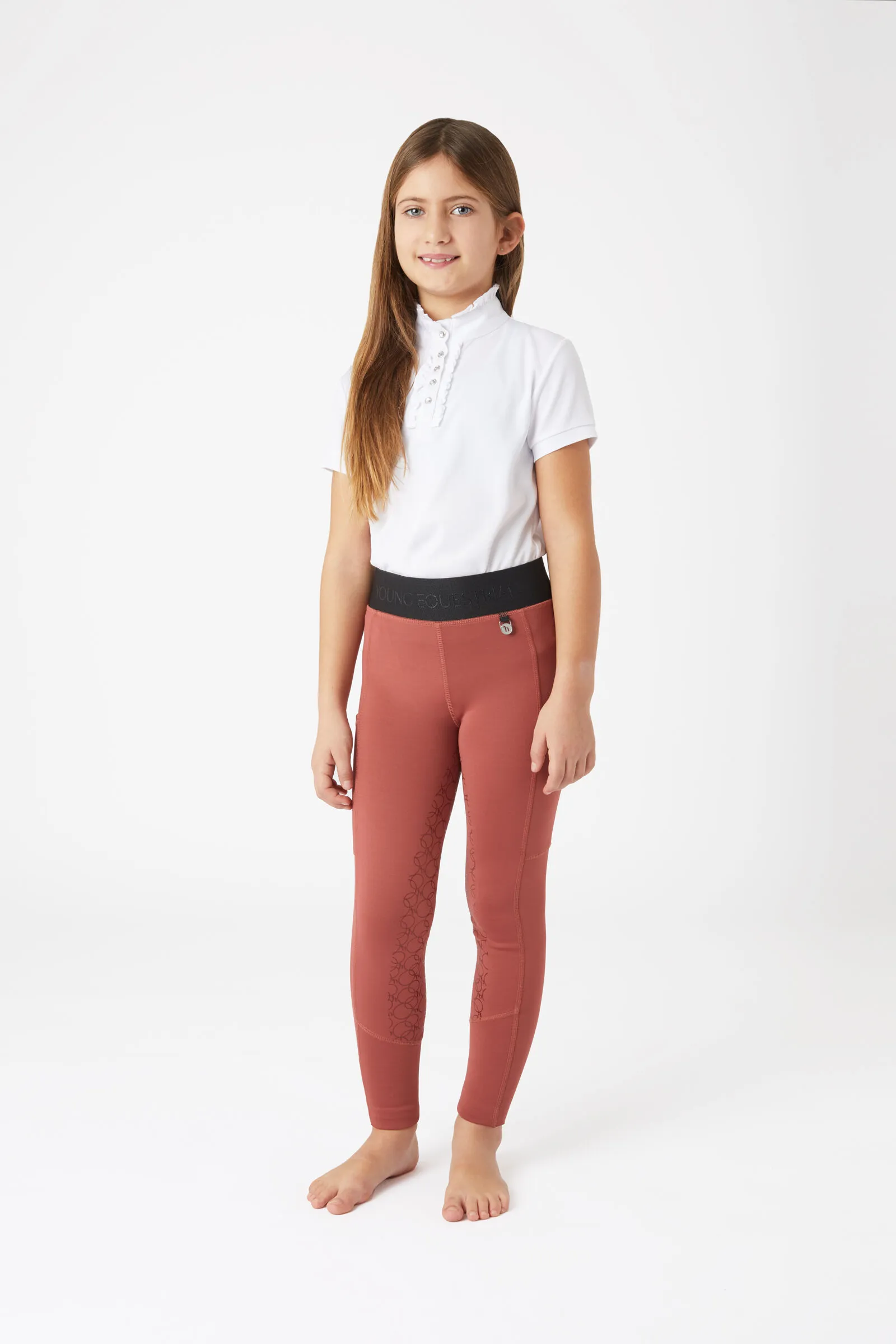 Horze Leighton Leggins da equitazione Teens con full grip in silicone e calda fodera