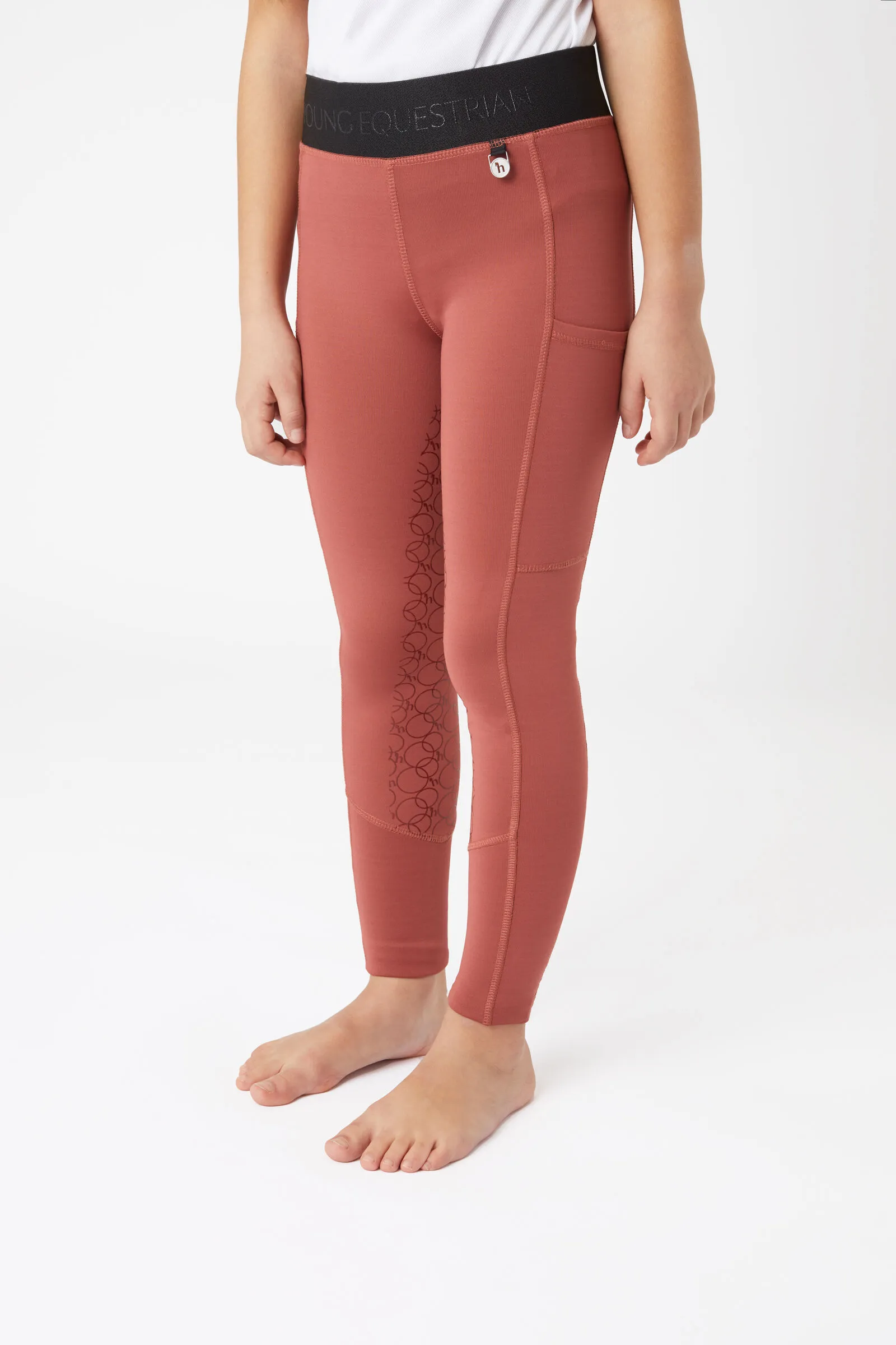 Horze Leighton Leggins da equitazione Teens con full grip in silicone e calda fodera