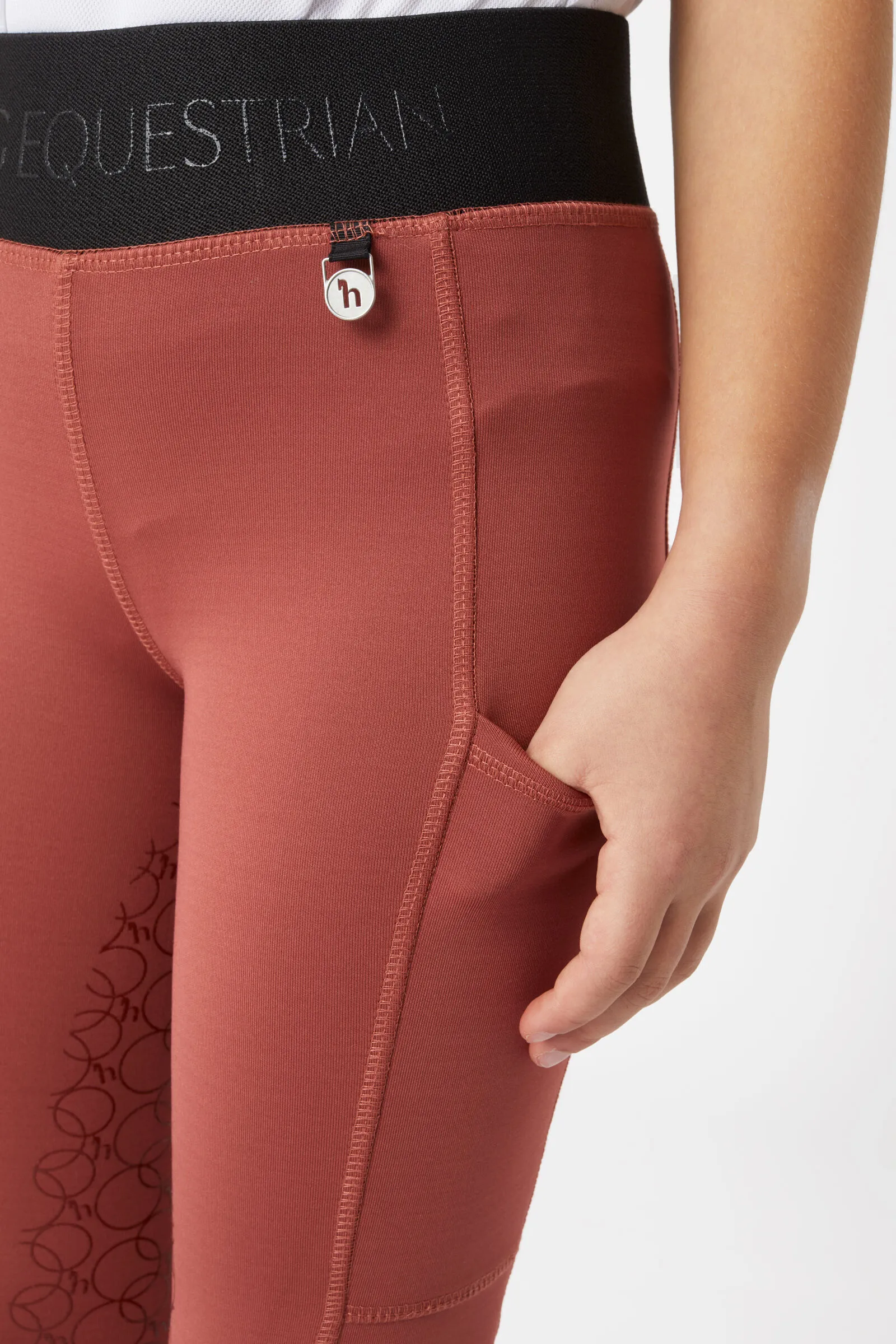Horze Leighton Leggins da equitazione Teens con full grip in silicone e calda fodera