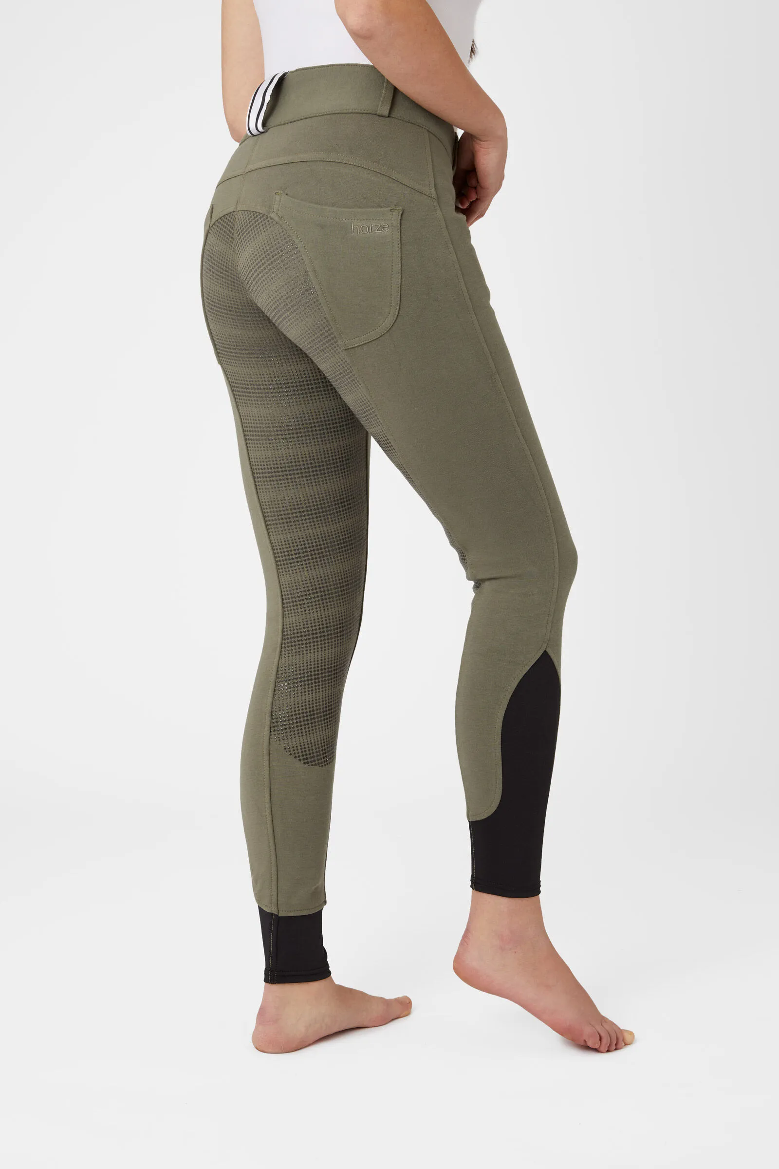 Horze Pantaloni da equitazione per donna, con full seat e passanti per cintura