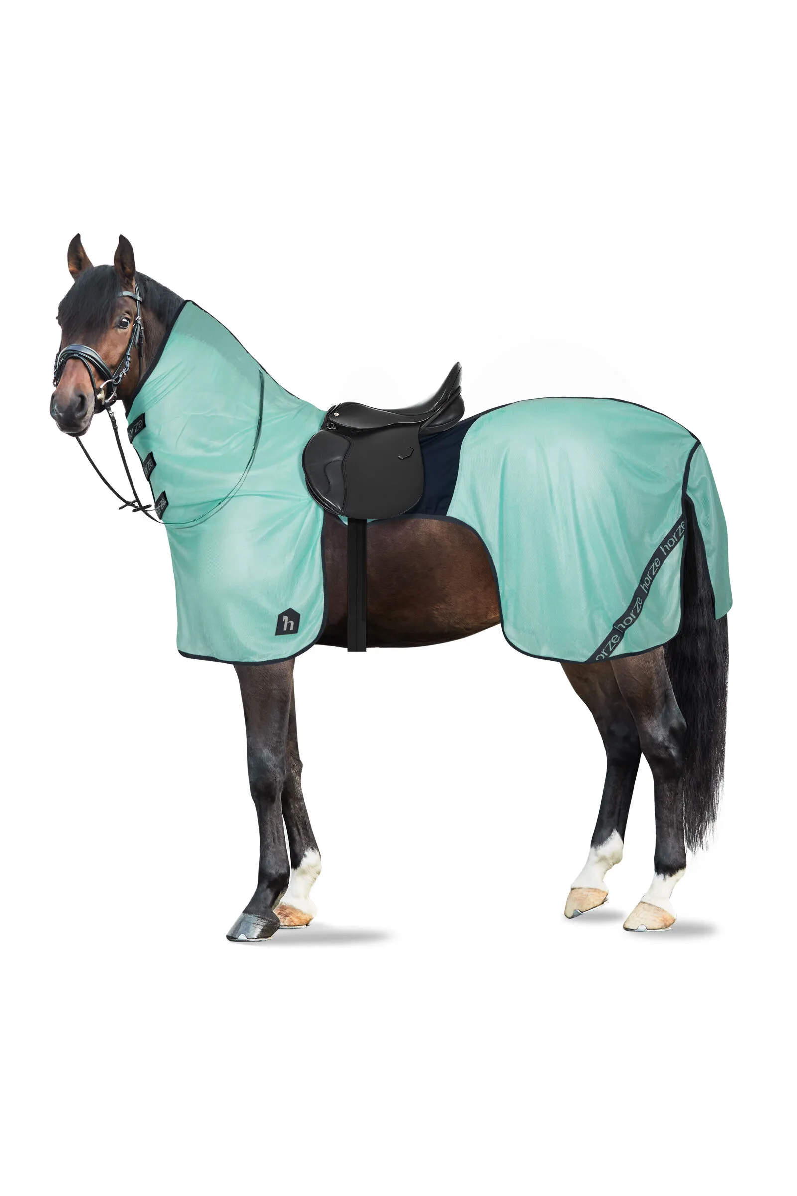 Horze Paso Fino Coperta antimosche da equitazione con collo rimovibile e protezione UV