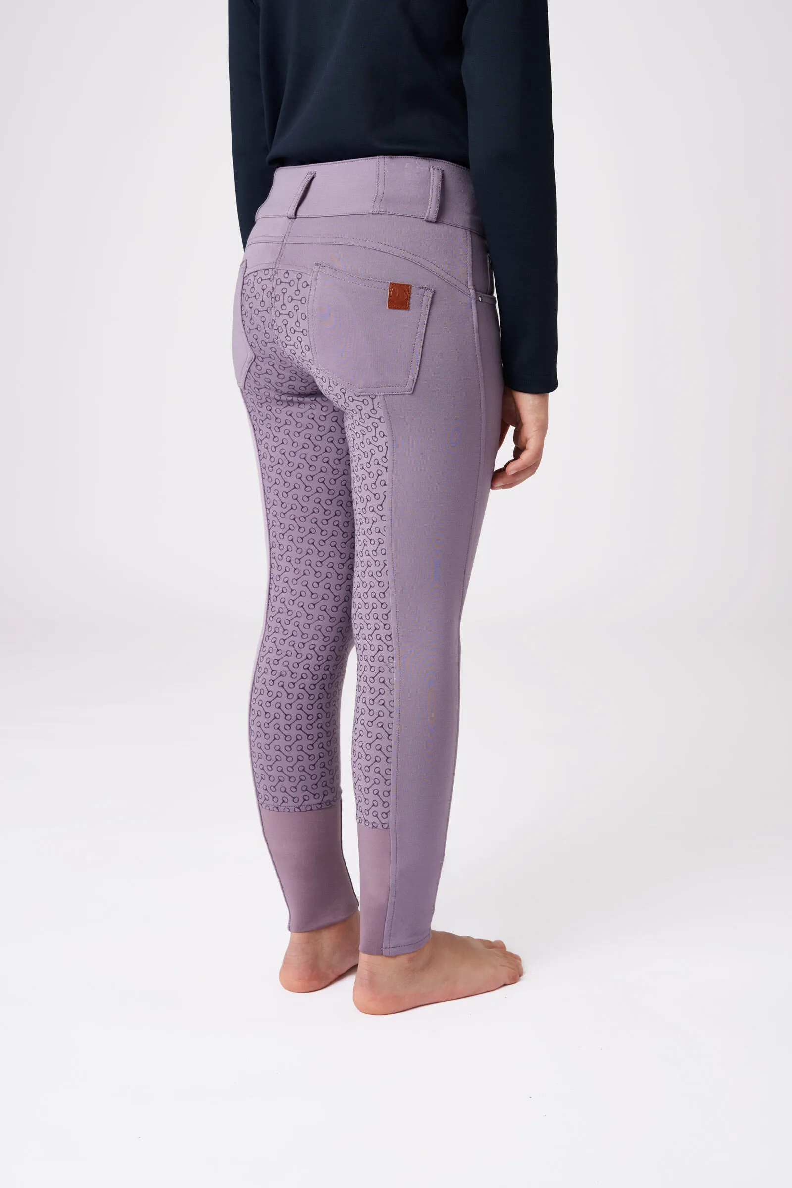 Horze Tara Pantaloni da equitazione a vita alta con full seat da bambini