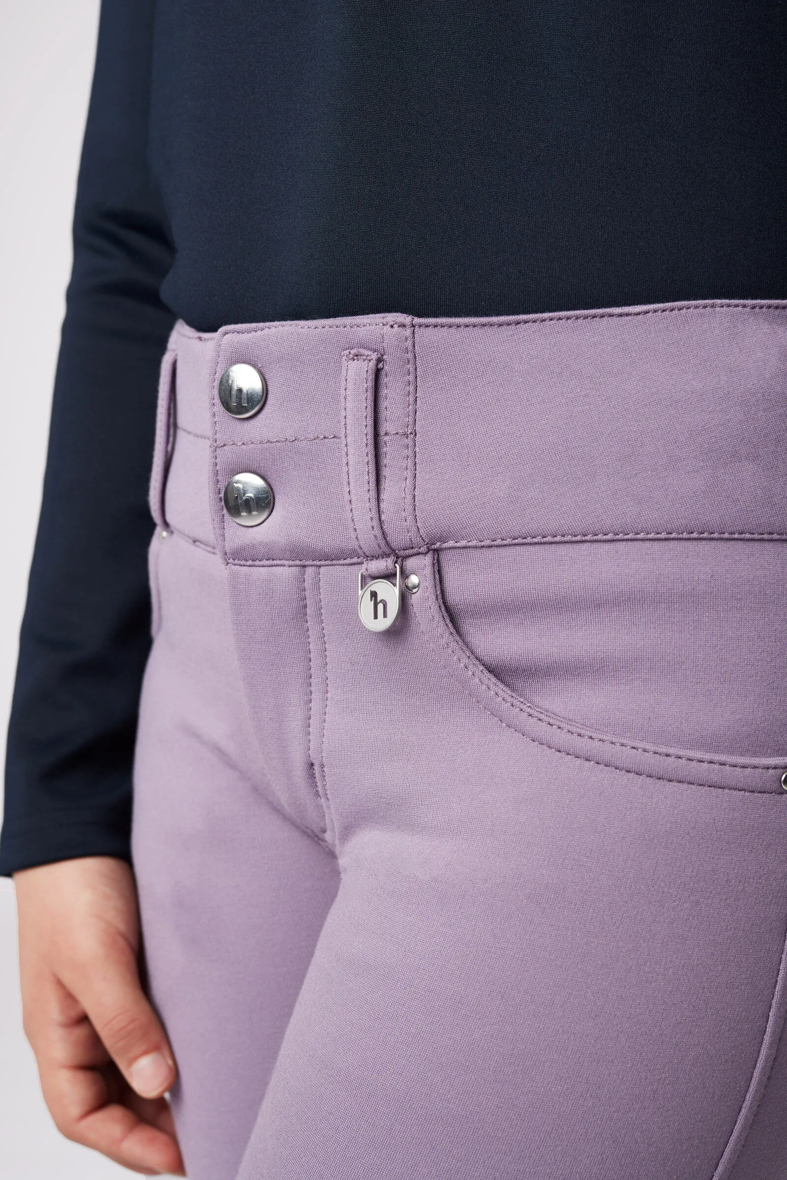 Horze Tara Pantaloni da equitazione a vita alta con full seat da bambini