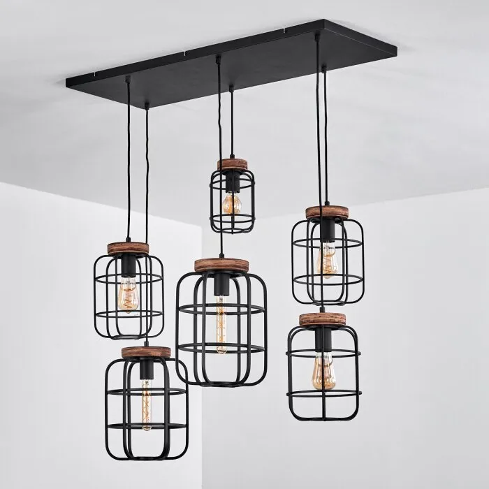 Husvik Lampadario a sospensione Nero, 6-Luci